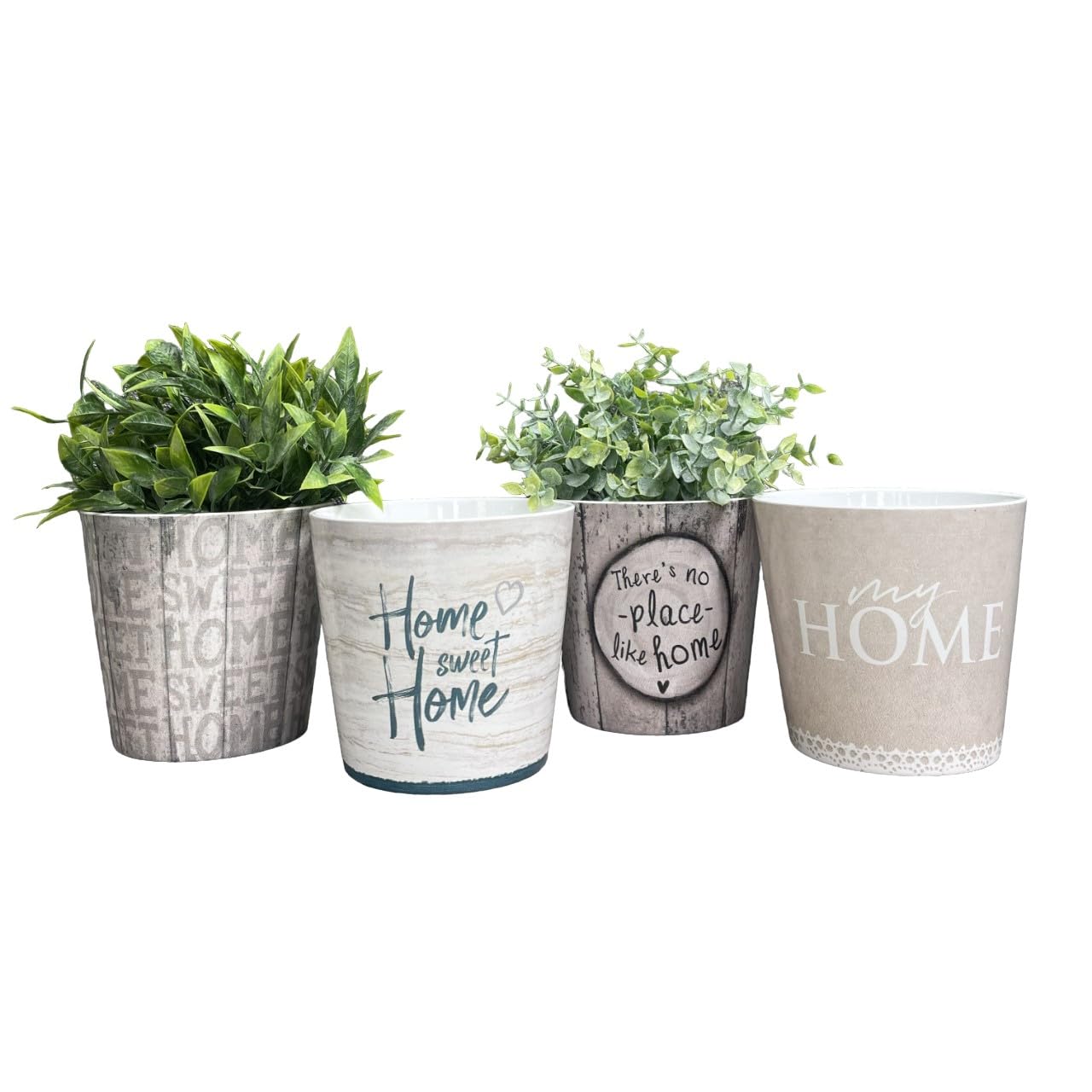 Tierra GardenHome Collection 4-Piece 5.5" Dia. Indoor Ceramic Plant Pot Set