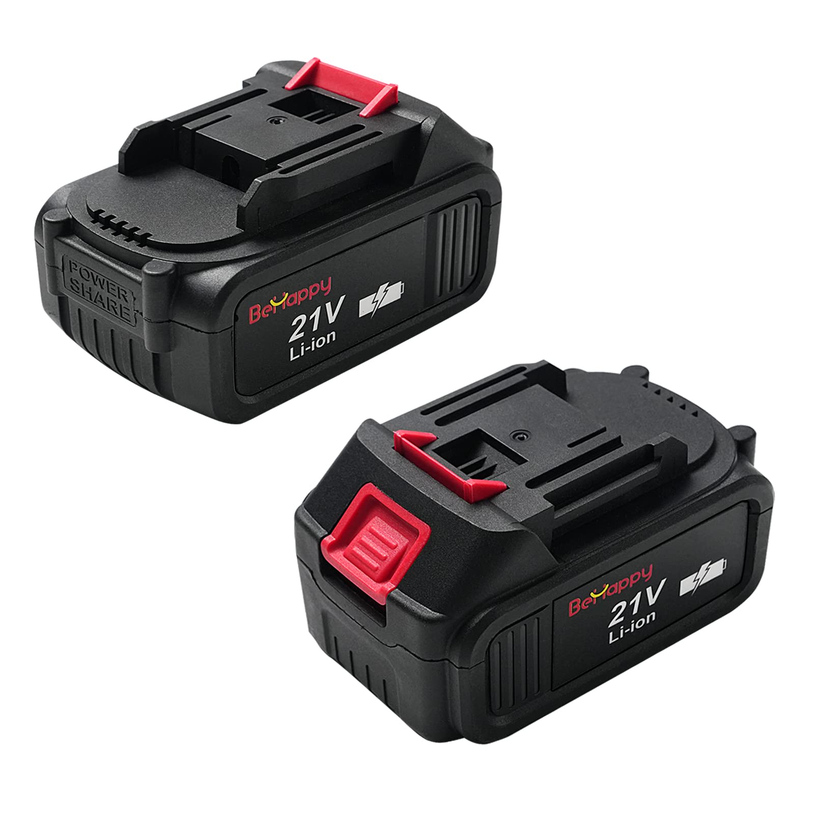 BeHappy 2 Pack Tool Battery, 20V Max Lithium Battery, 6Ah Cordless Drill Battery Replacement for 20V Battery Cordless Power Tool