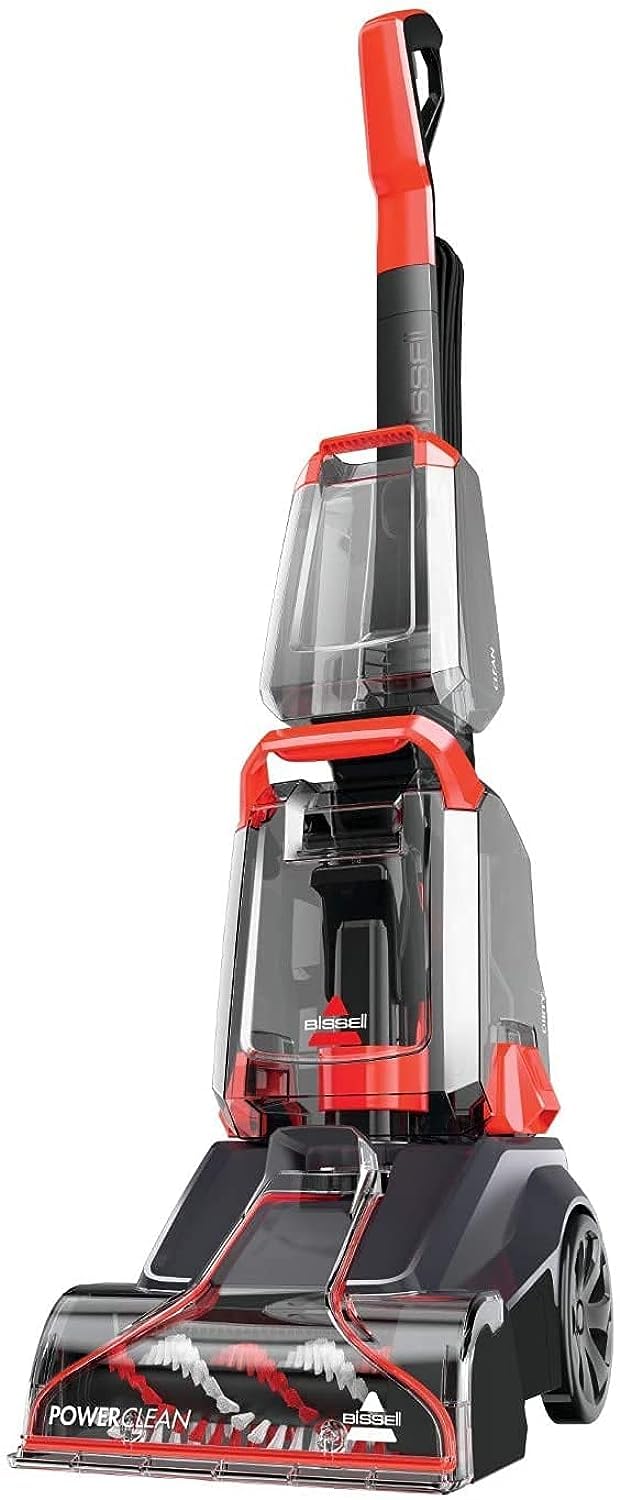 BissellTurbo Clean Powerbrush Lightweight Upright Carpet Cleaner and Washer (2889K), Titanium/Mambo Red | 2 years BISSELL warranty