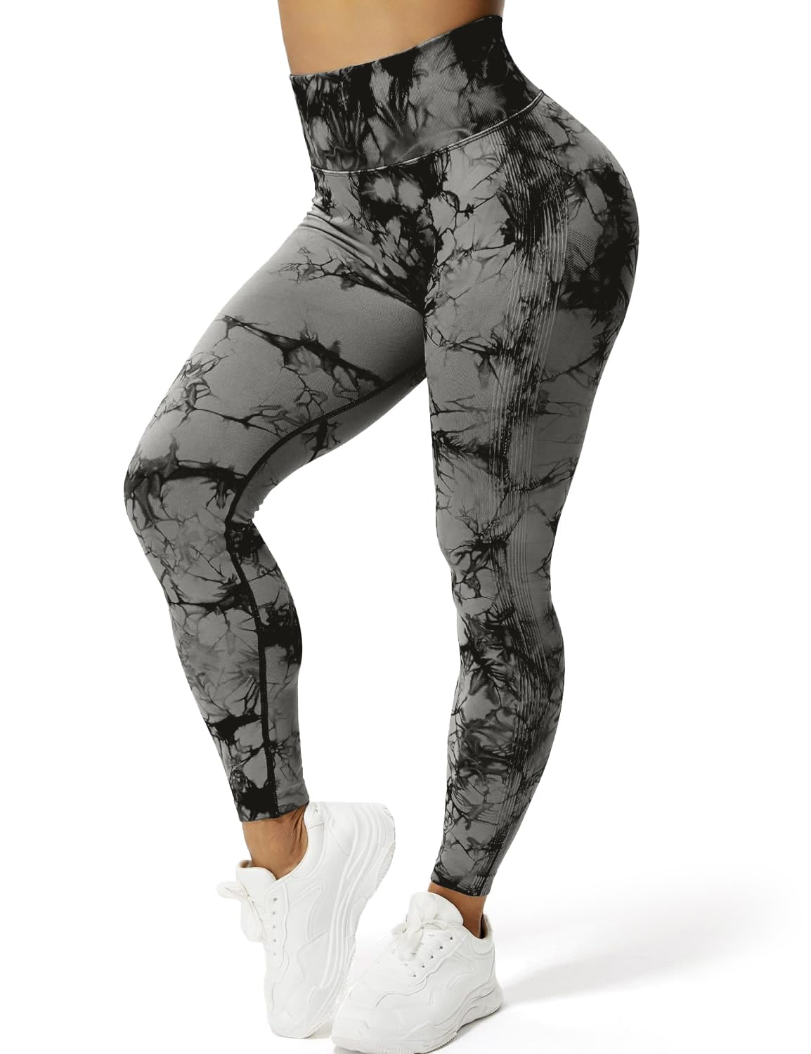 PeerWomen Seamless Tie-Dye Butt-Lifting Yoga Leggings - High Waist, Tummy Control, and Booty Scrunch