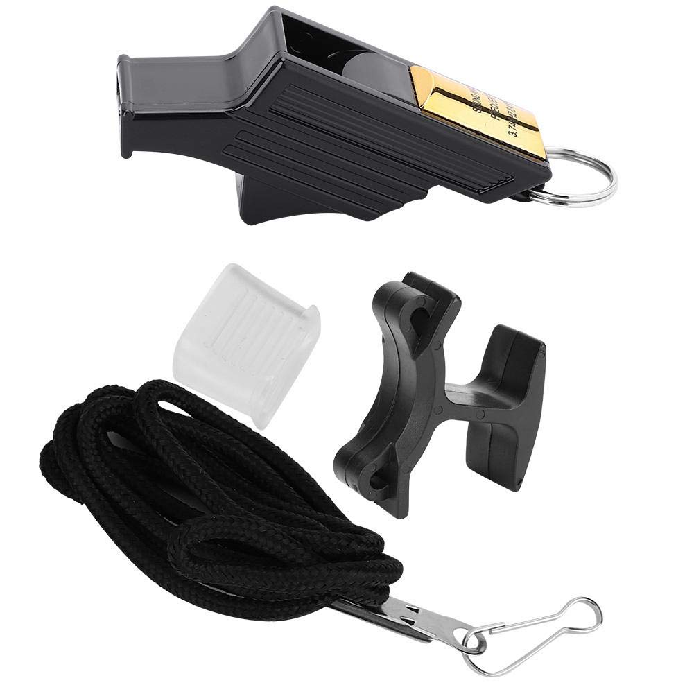 LZKW ABS Referee Whistle, Sports Whistle, 2.4 * 0.8 * 1.0in training use for PE lesson Football tennis for survival, life-saving for Professional competition(black gold)