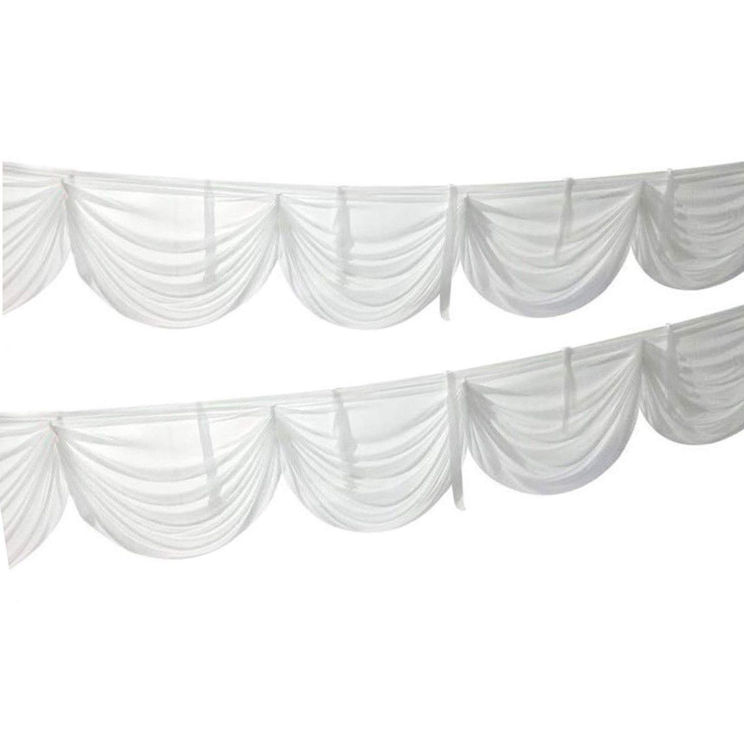 Trimming Shop Curtain Swag White Ice Silk Detachable Swag For Curtains 3 Metres Backdrop Swag for Curtain, Table Skirt, Window Party Backdrop for Wedding Events Photography Backdrop Baby Shower Décor