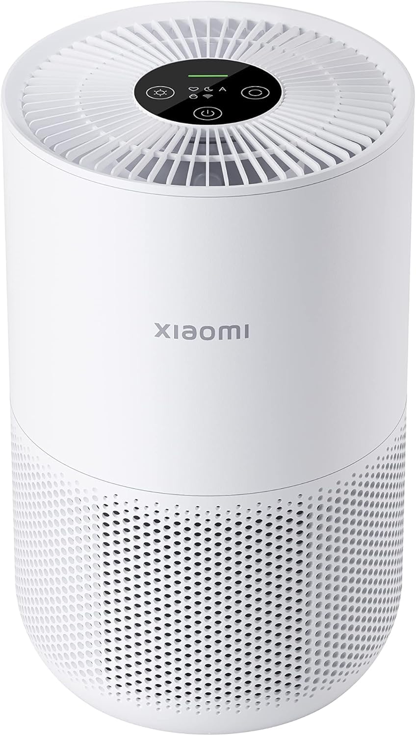 XiaomiSmart Air Purifier 4 Compact EU works with Ok google、Alexa、Mi home APP Room size 48 m², white, AC-M18-SC