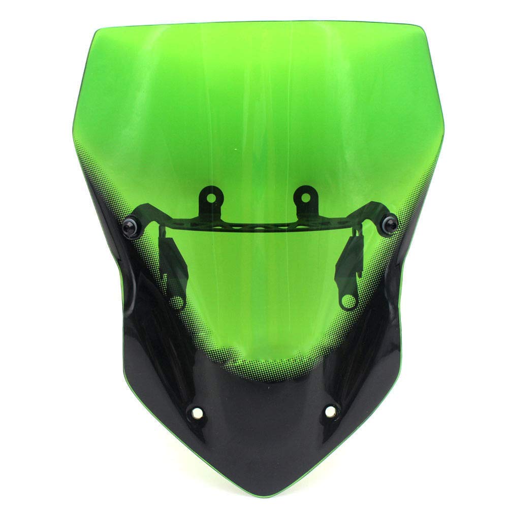 TESWNE Windshield Wind Screen Headlight Cover For Kawasaki Z 900 Z900 2017 (Black) (Green)