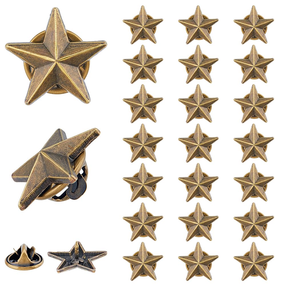 SUPERFINDINGS Alloy Star Badge Lapel Pin Alloy Lapel Pin Brooches Badge Military Award Pins July Memorial Day Stars Brooches Star Badges for Backpack Clothes