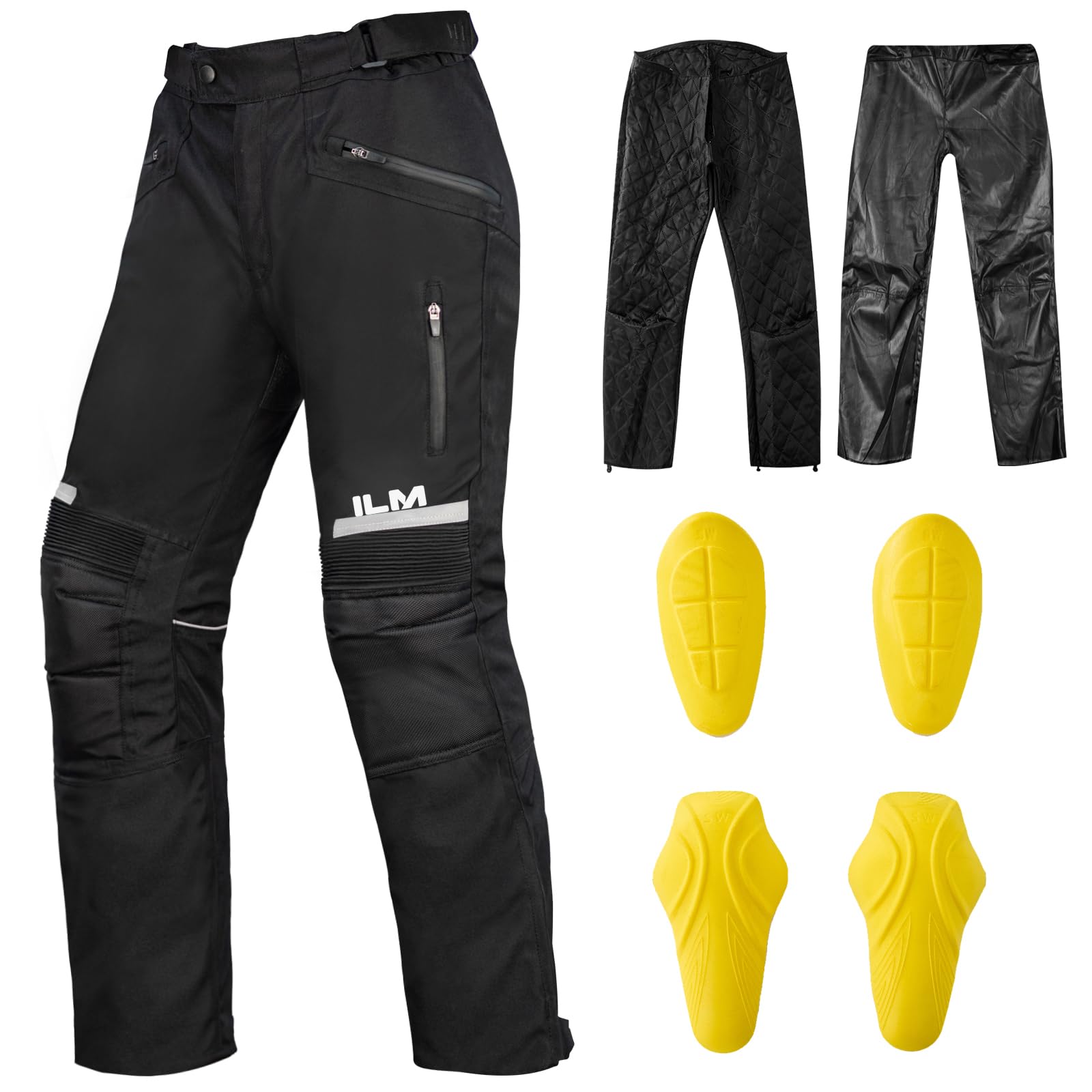 ILM Motorcycle Motocross Riding Pants Mens Detachable 3 Layers CE Armored P01N