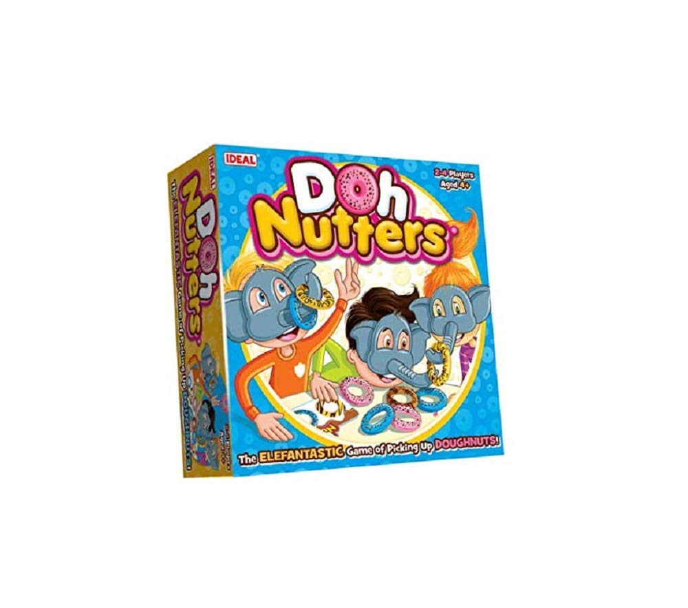 IDEAL Doh Nutters: The elefantastic game of picking up doughnuts, Kids Games, For 2-4 Players, Ages 4+