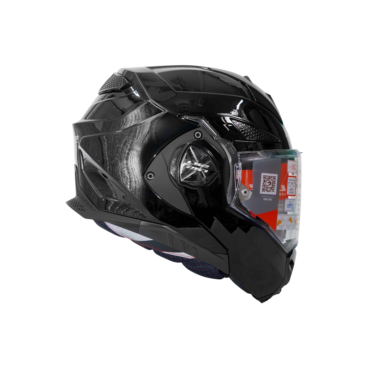 FF901 ADVANT X Solid Gloss Black Modular Helmet | Lightweight Full Face Helmet | Flip-Up Bluetooth Helmet | Scratch-Resistant, Uv-Resistant Visor Helmet - 609260