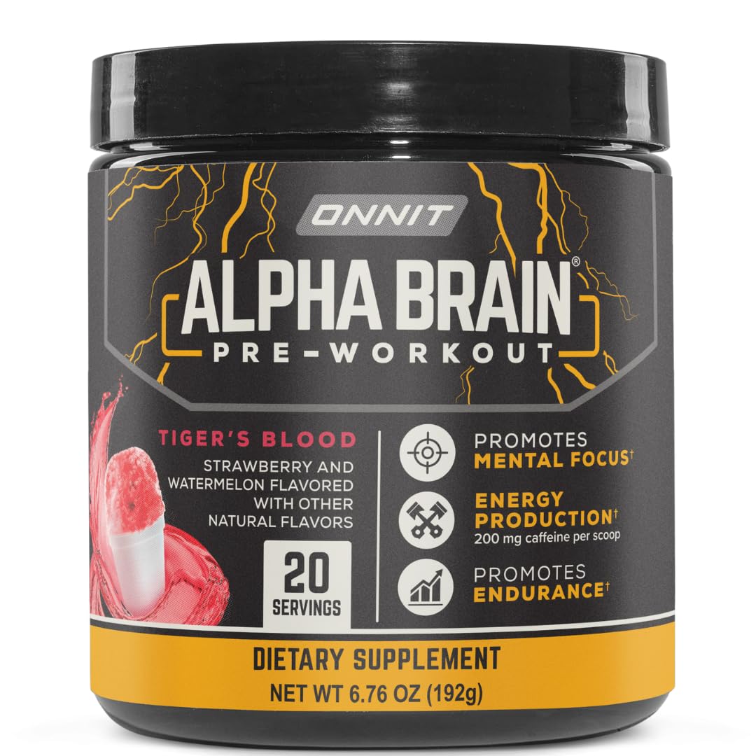 ONNIT Alpha Brain Pre-Workout - Tiger's Blood (20 Serving Tub)