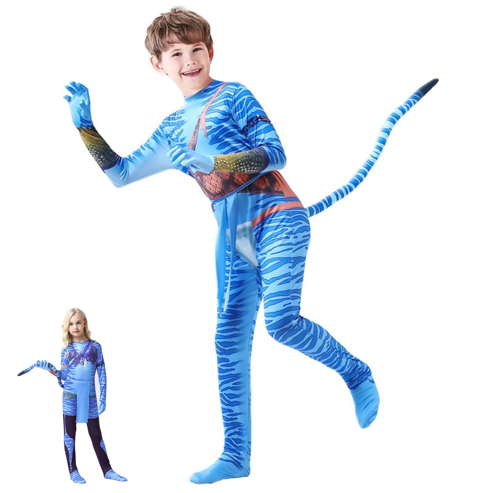 Avatar Costume For Kids,Monster Jumpsuit Cosplay,Carnival Monster Halloween Costume,Birthday Party Costume Child Day Christmas For Boy Girl,Avatar 2 Movie Costumes