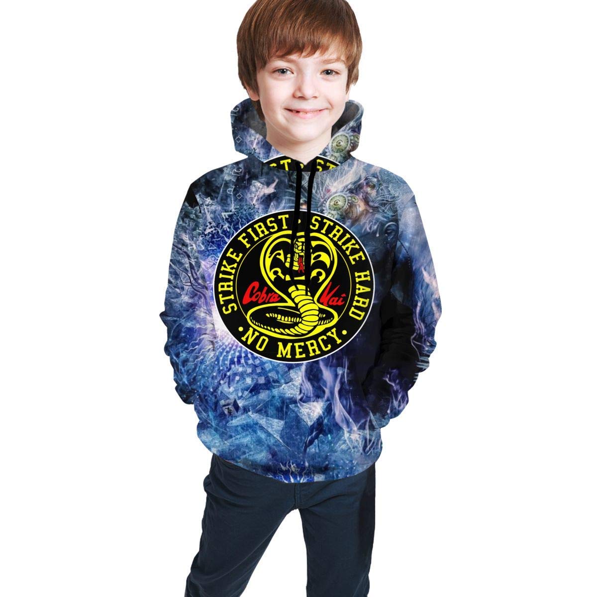 YGYP Teen Hooded Sweater Cobra-Kai Karate-Dojo Kid's Hooded Sweatshirt 3D Print Hoodies Soft Unisex Hoodie for Boys and Girls