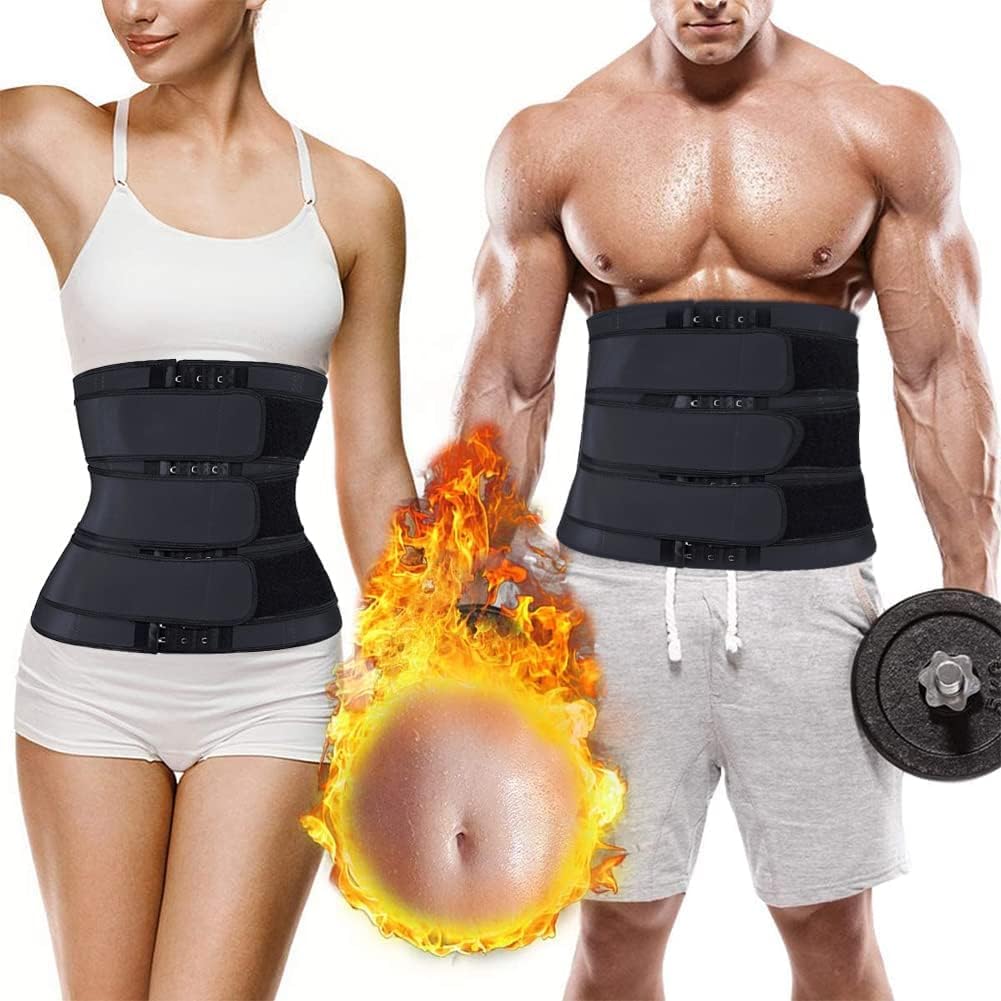 Bolivia'sWaist Trainer for Women, 3 Straps Adjustable Neoprene Waist Trainer, Tummy Control Workout Corset Cincher for Women, Long Torso Trimmer Sauna Belt for Women and Men, Workout