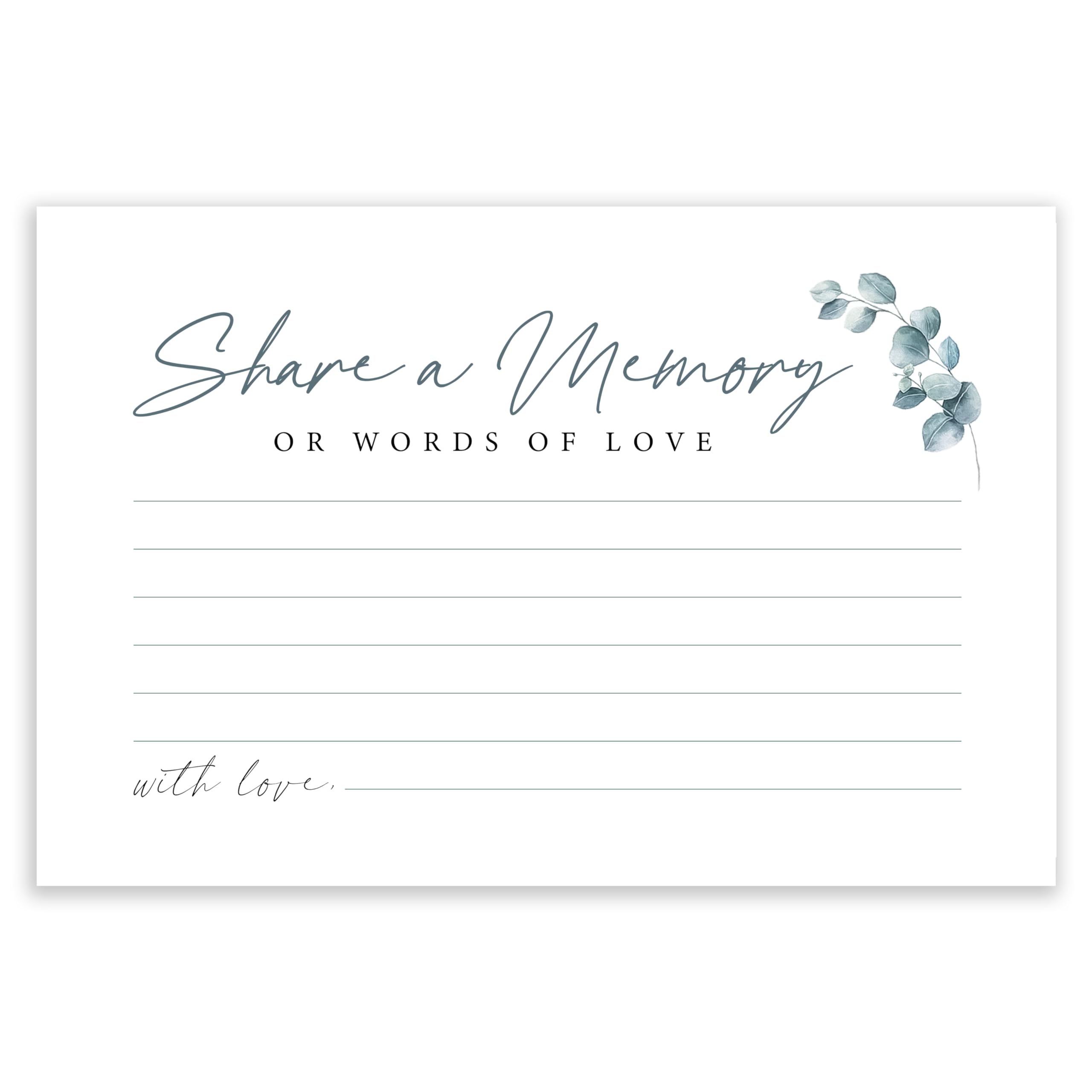 CLEVER SIGNS50 Pcs Share a Memory Card, 4" x 6" - for Celebration of Life Birthday Anniversary Memorial Funeral Graduation Bridal Shower Game