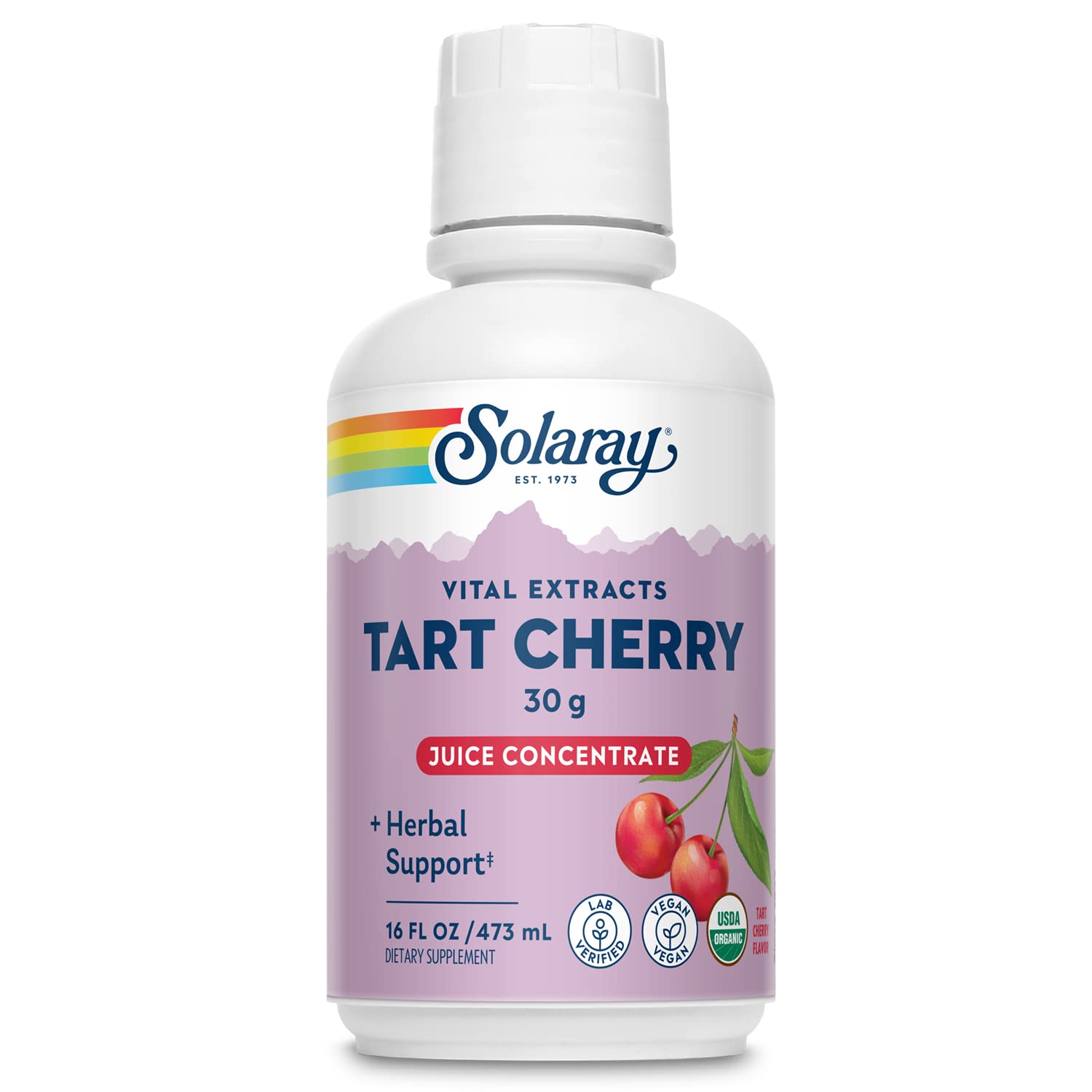 SOLARAY Organic Tart Cherry Juice, 16 Oz Liquid