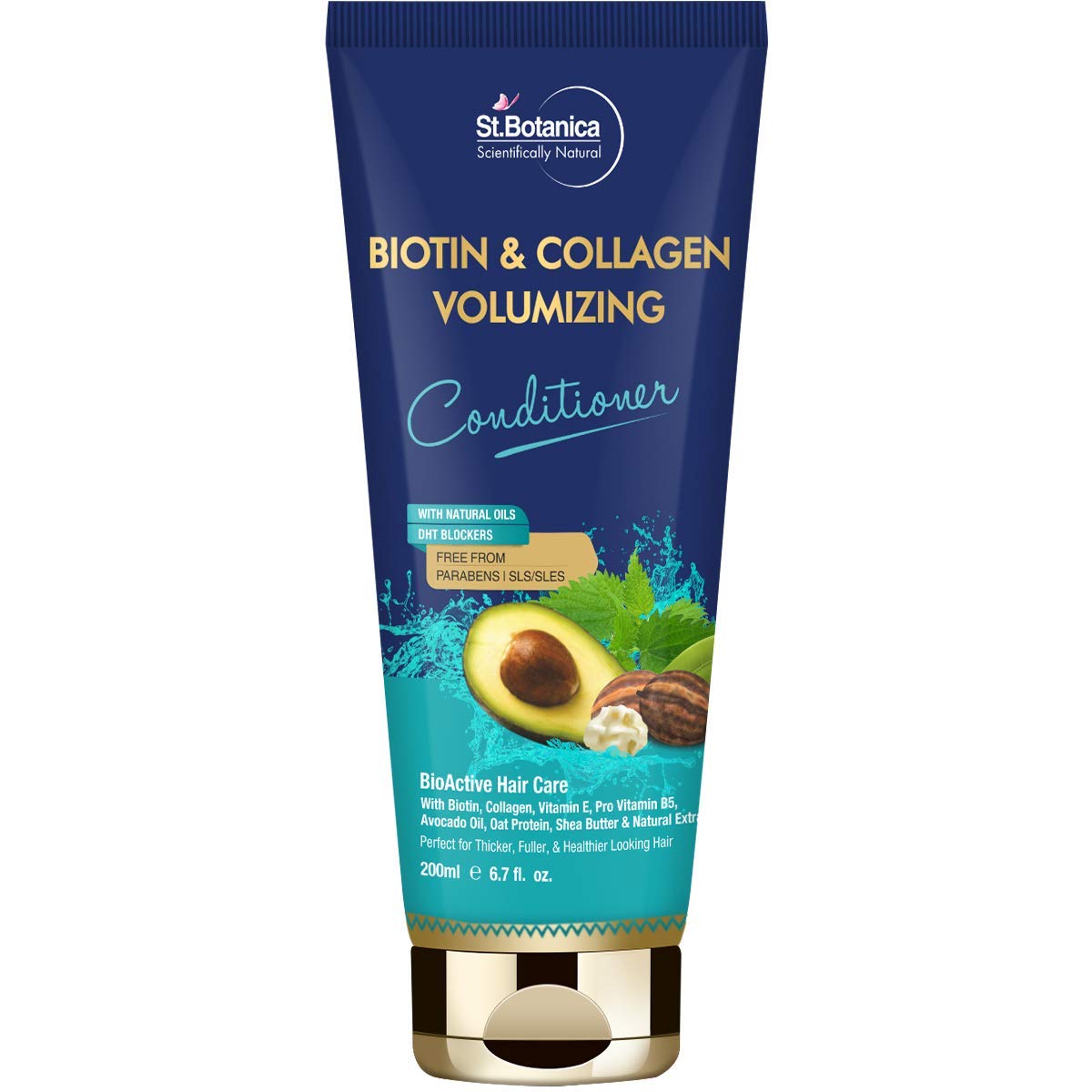 StBotanica Biotin & Collagen Hair Conditioner, 200ml - For Thicker, Fuller and Healthy Hair, with Pro-Vitamin B5, E, Avocado Oil & Shea Butter