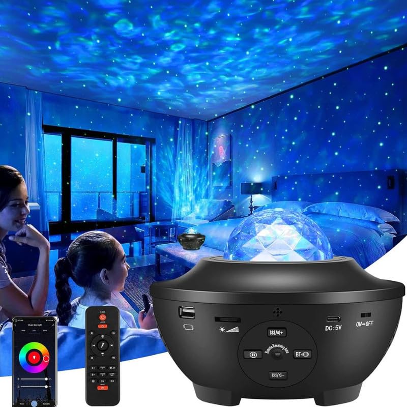 Desidiya® Star Projector for Bedroom with Music Bluetooth Speaker Galaxy Projector, Starry Night Light Specialty for Kids Adults Gaming Room, Home Theater, Ceiling (Corded Electric)