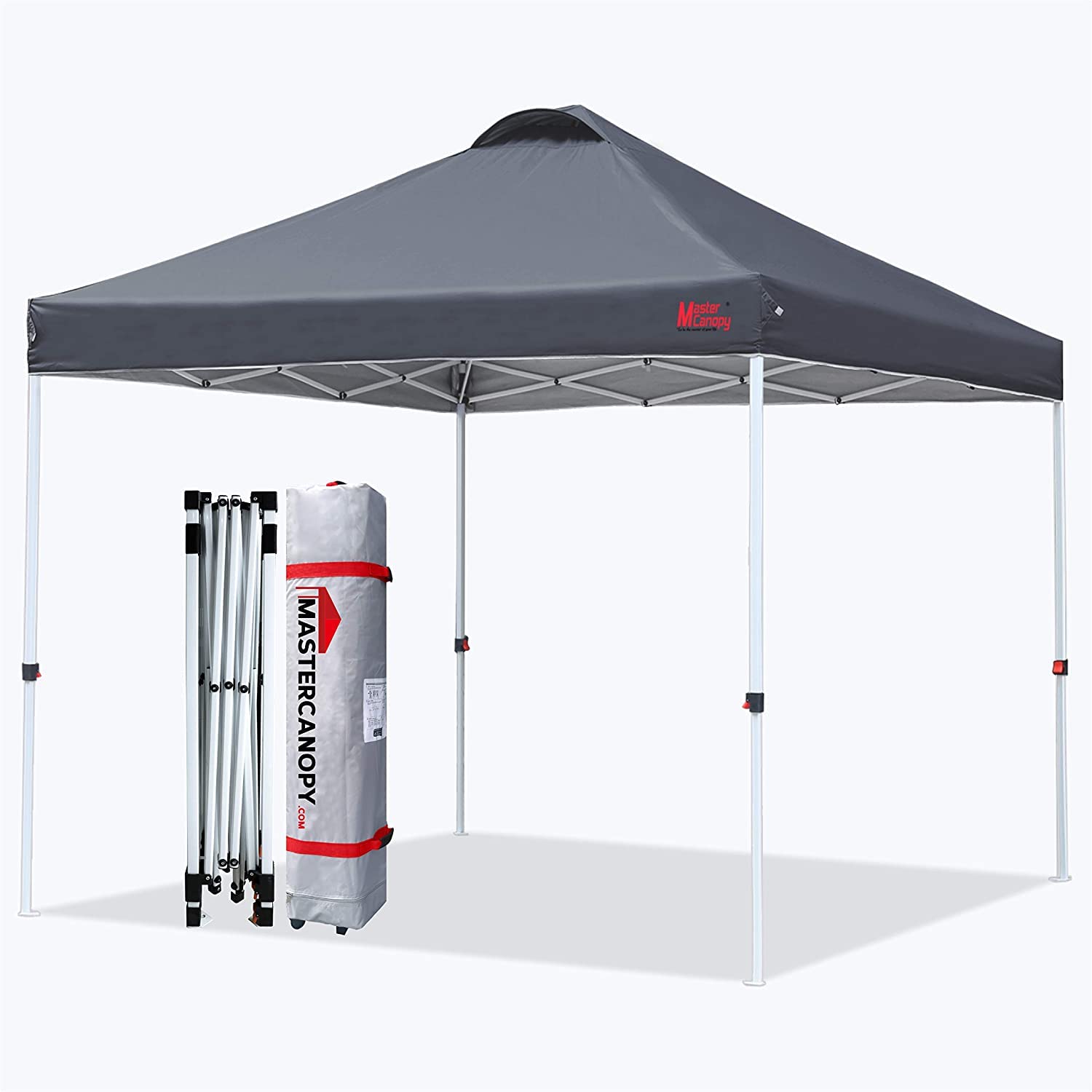 MasterCanopyDurable Pop-up Canopy Tent with Roller Bag (10x10, Dark Gray)