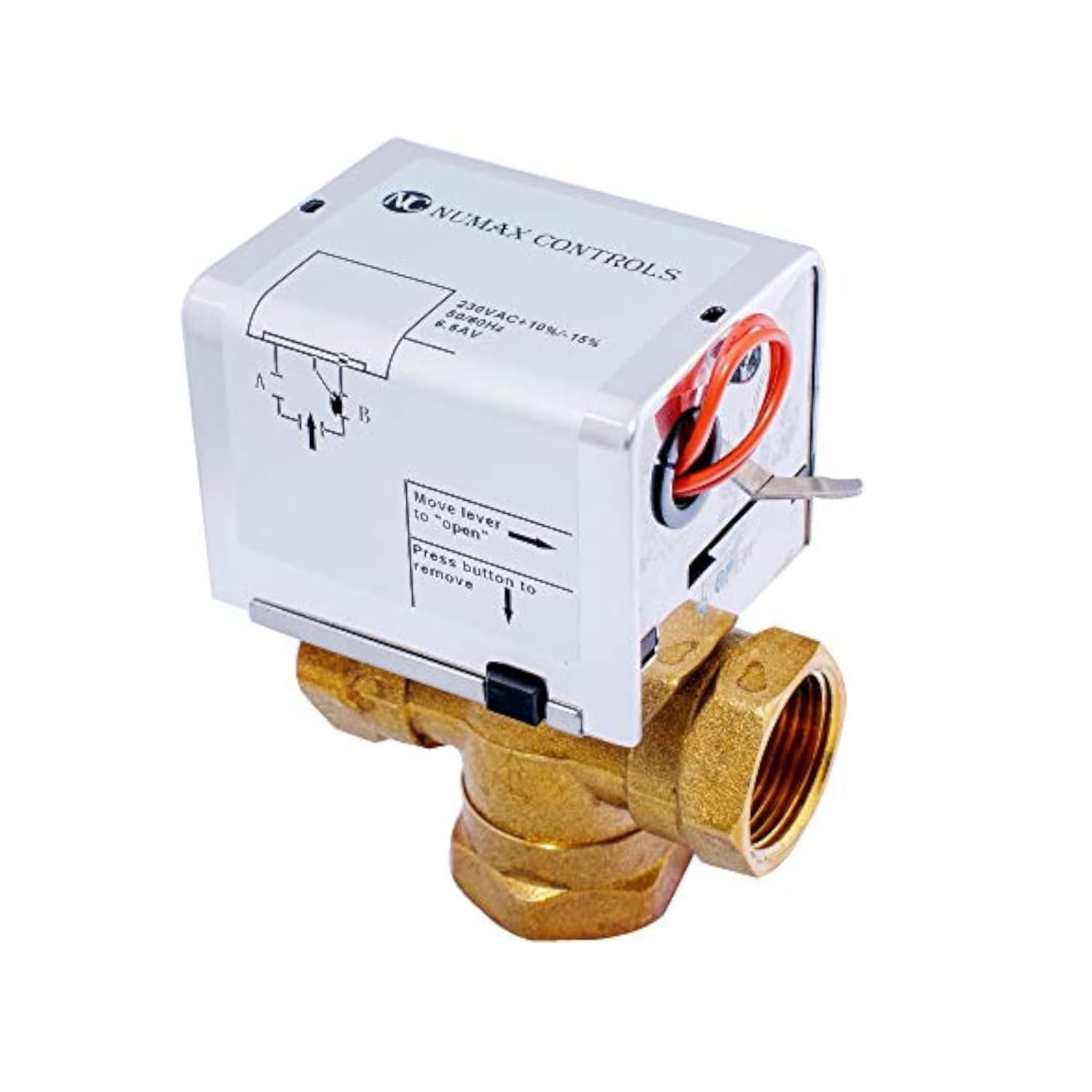 Royal Apex HVAC Motorized Actuator with Valve for Chiller Water AC Systems AC230V 6.5W (2 Way 3/4")