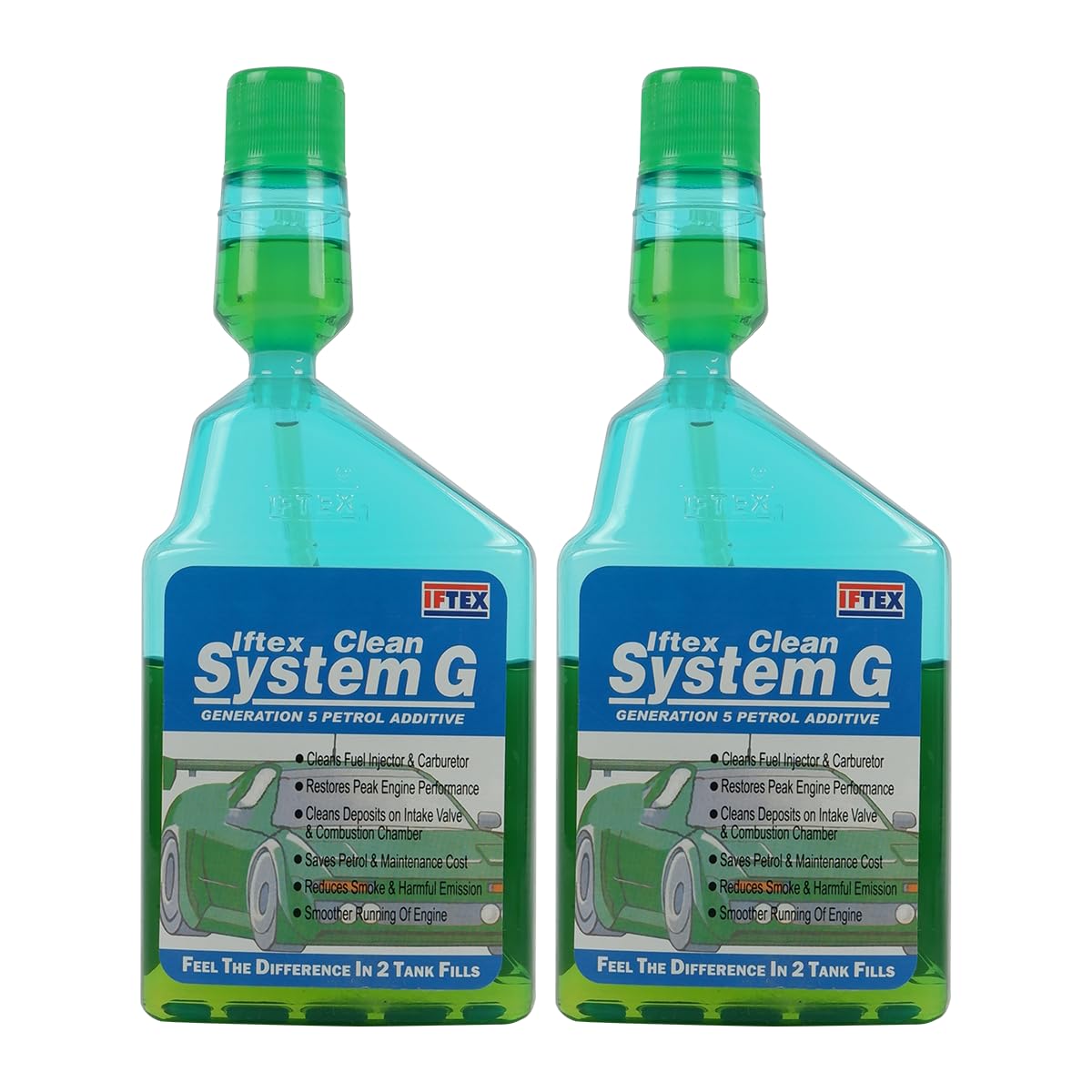 IFTEX® Clean System G Petrol Additive for All Petrol Cars (Pack of 2)(200 ml) / Petrol Fuel Treatment and Injector Cleaner for Cleaning deposits and Mileage Improvement for Petrol Cars (200 ml)