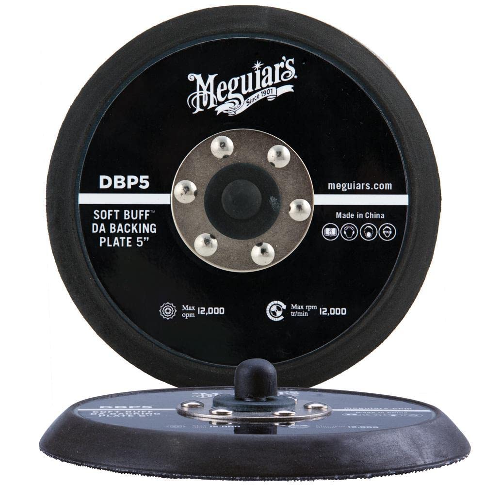 Meguiar’s 5" Soft Buff DA Backing Plate – Dual Action Backing Plate for DA Polishers - Distributes Pressure Evenly and Improves Polishing Efficiency - Excellent Christmas Gift for Detailers, 1 Count