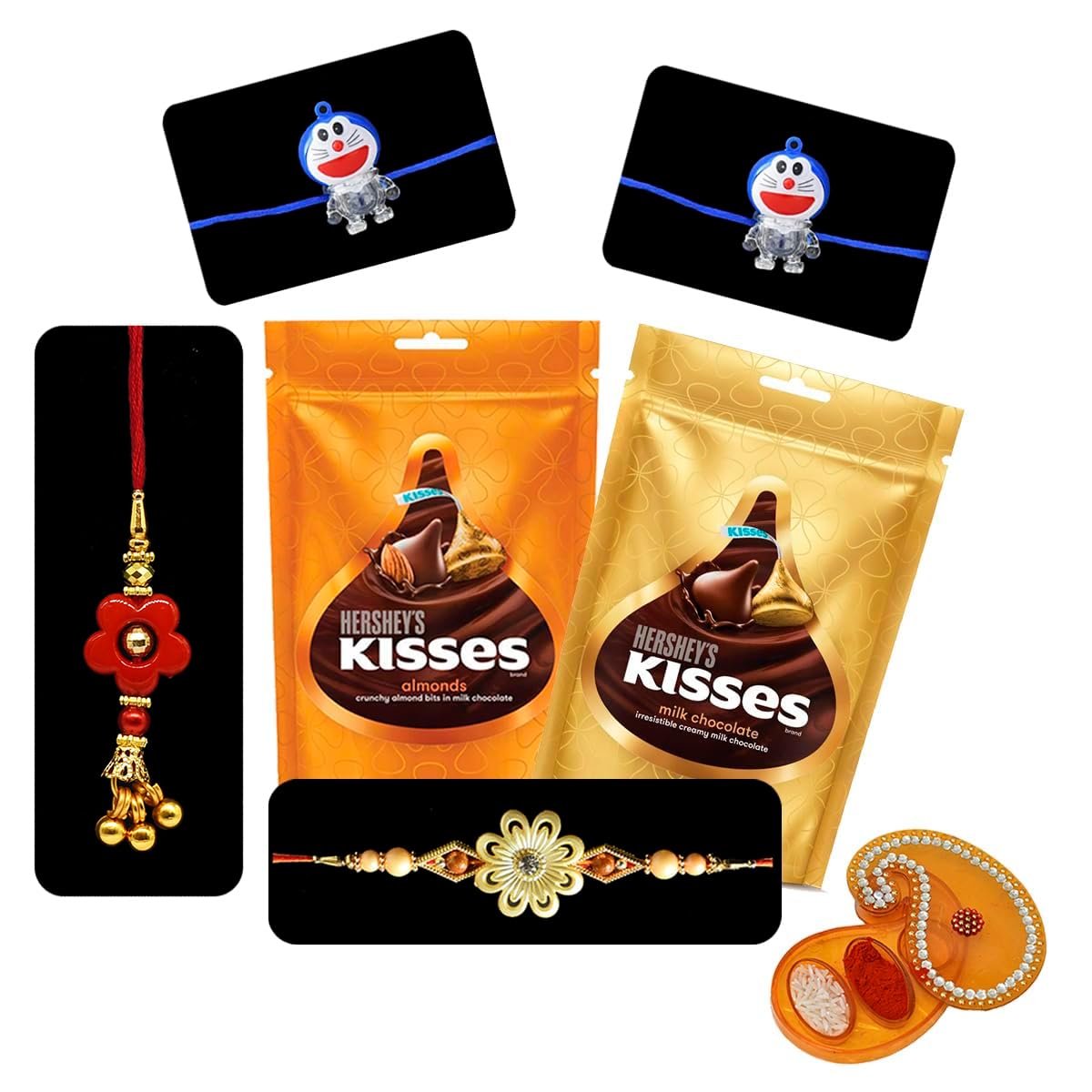 Saugat Traders Exclusive Rakhi Combo For Bhaiya Bhabhi and Kids With Gift and Roli Chawal Pack,Rakhi For Big Brother and Bhabhi-Lumba-Girl Boy Kid-Cartoon