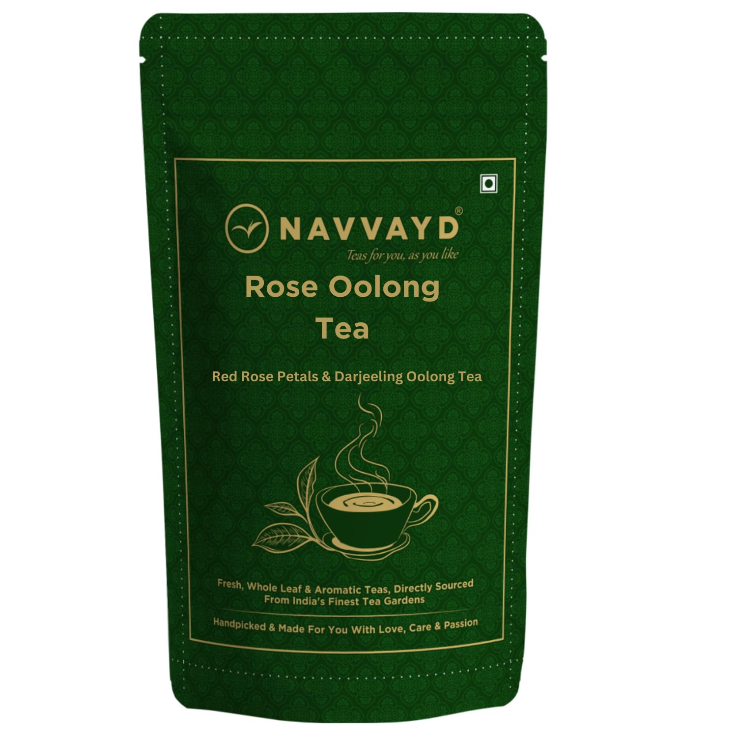 Navvayd Rose Oolong Tea, With Real Red Rose Petals, Loose Leaf - Enjoy Hot or Cold (50 Gm)