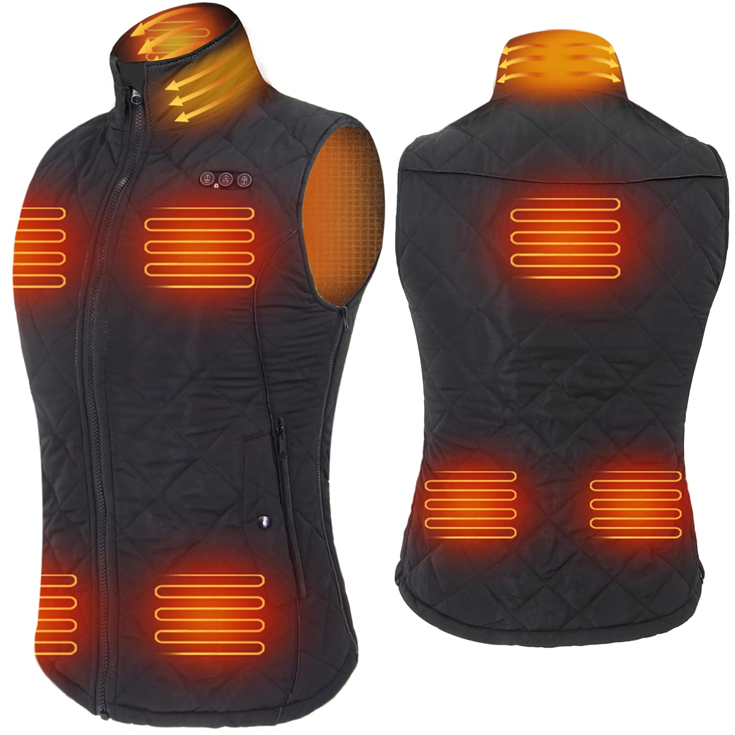 ARRISHeated Vest for Women, Electric Heating Warm Gilet Slim Fit Size Adjustable for Outdoor Camping Hiking Golf (Include 7.4V Battery)