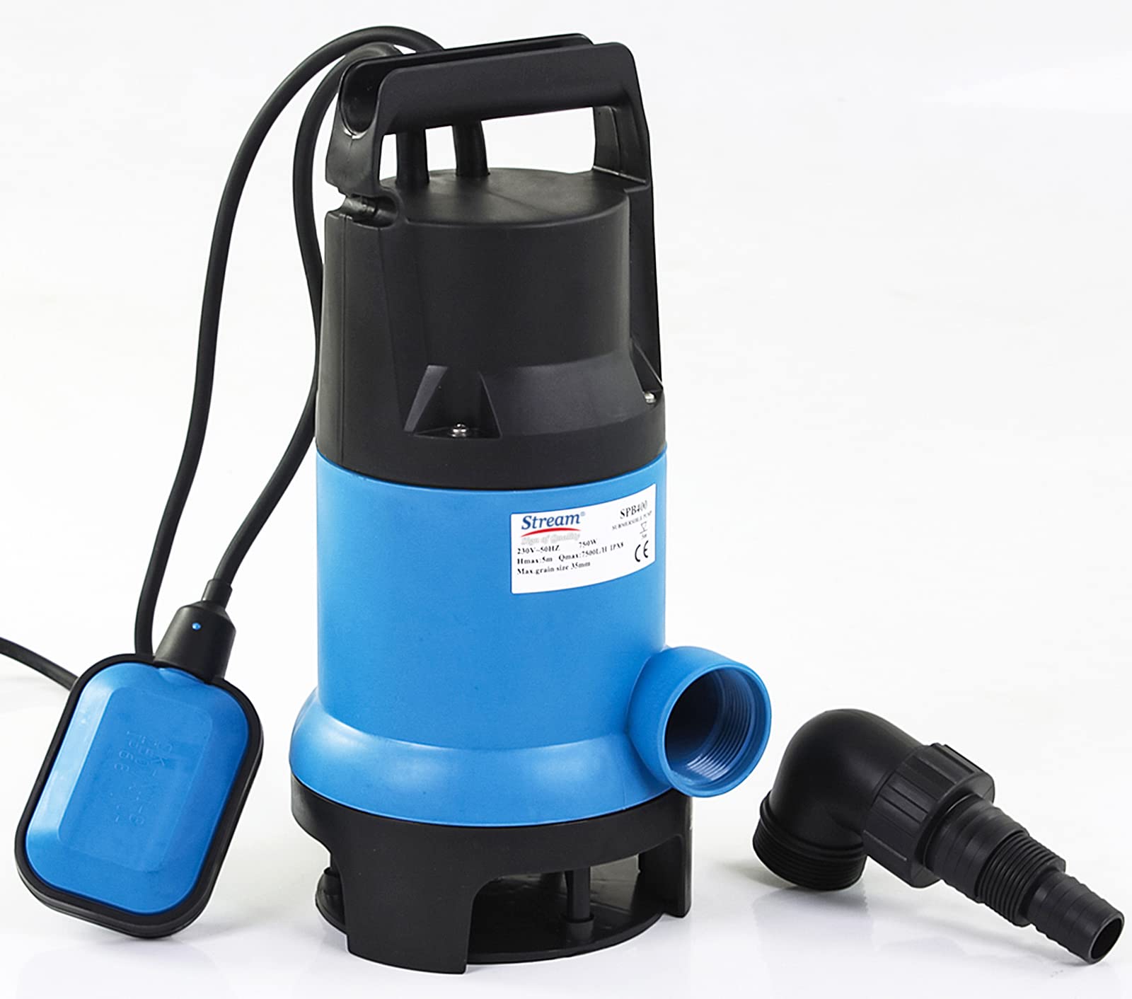 750W, 12500L/H Lift 8m Electric Submersible Water Pump, Water Pump Sump Pump with Float Switch Hose Connector, Flood Drain Garden Pond Pool Hot Tub Flooded Cellars