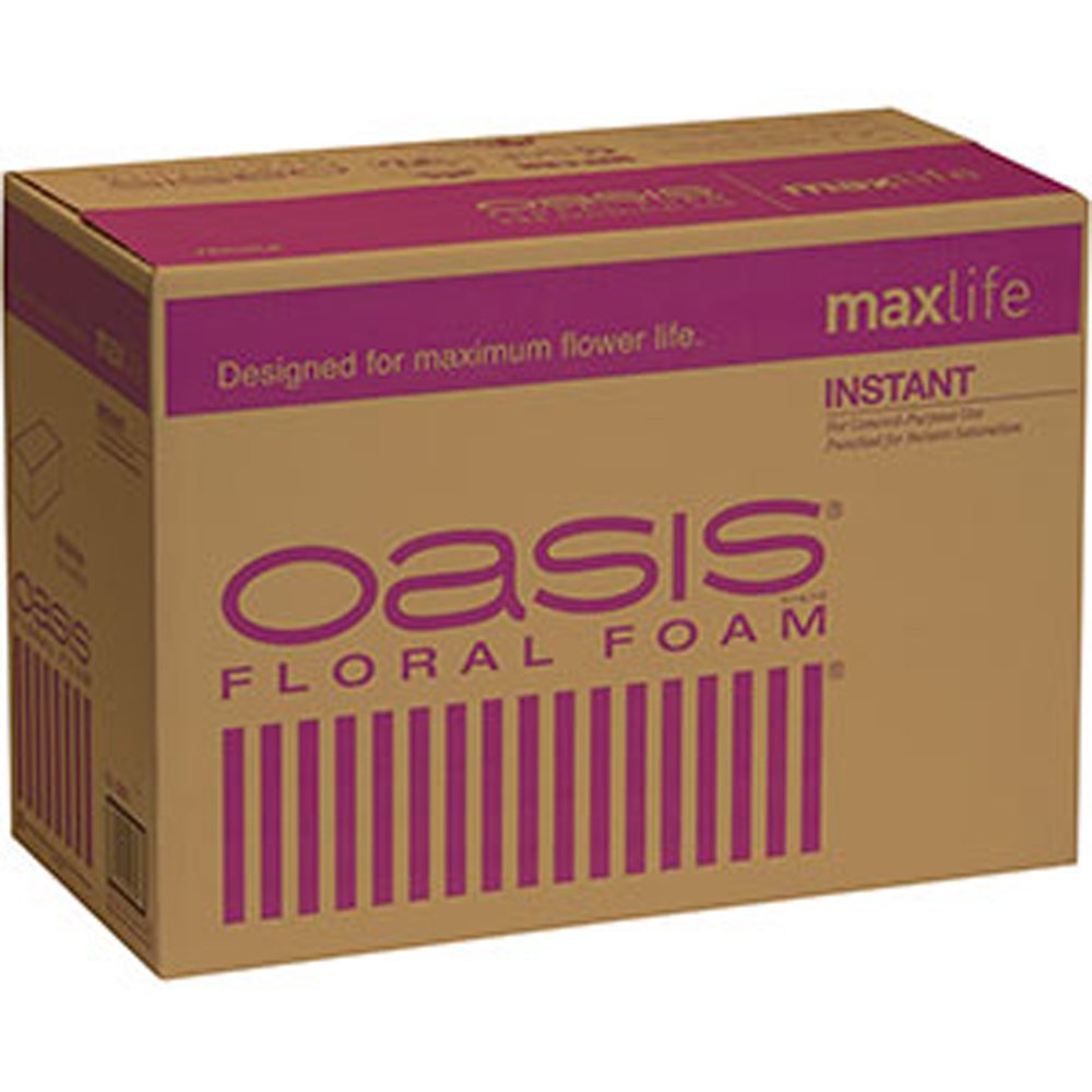 OasisInstant Standard Floral Foam Bricks - Case of 48 - MaxLife Floral Foam - Wet Floral Foam Bricks for Flower Arranging