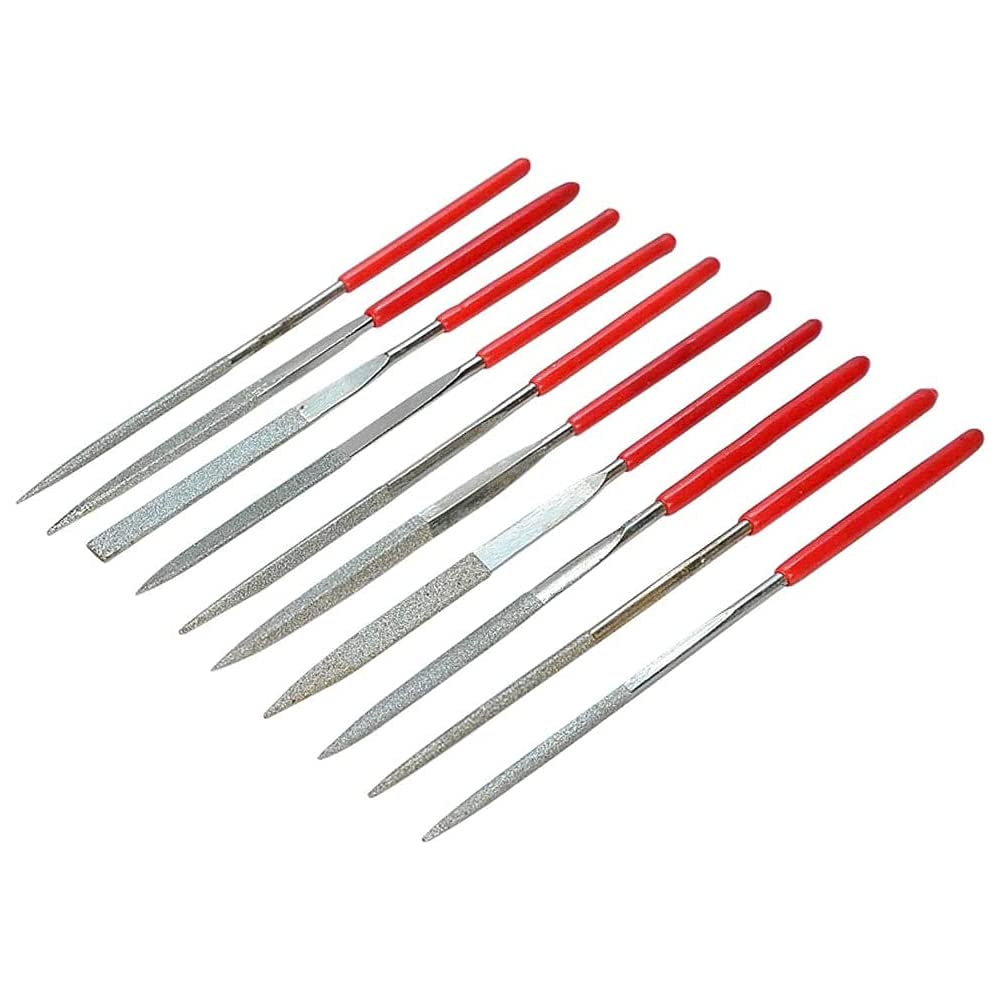 Bestgle 10pcs Diamond Needle File Set, Mini Needle Jewelry File Set for Jewelers Glass Wood Carving Craft, 2 x 100mm