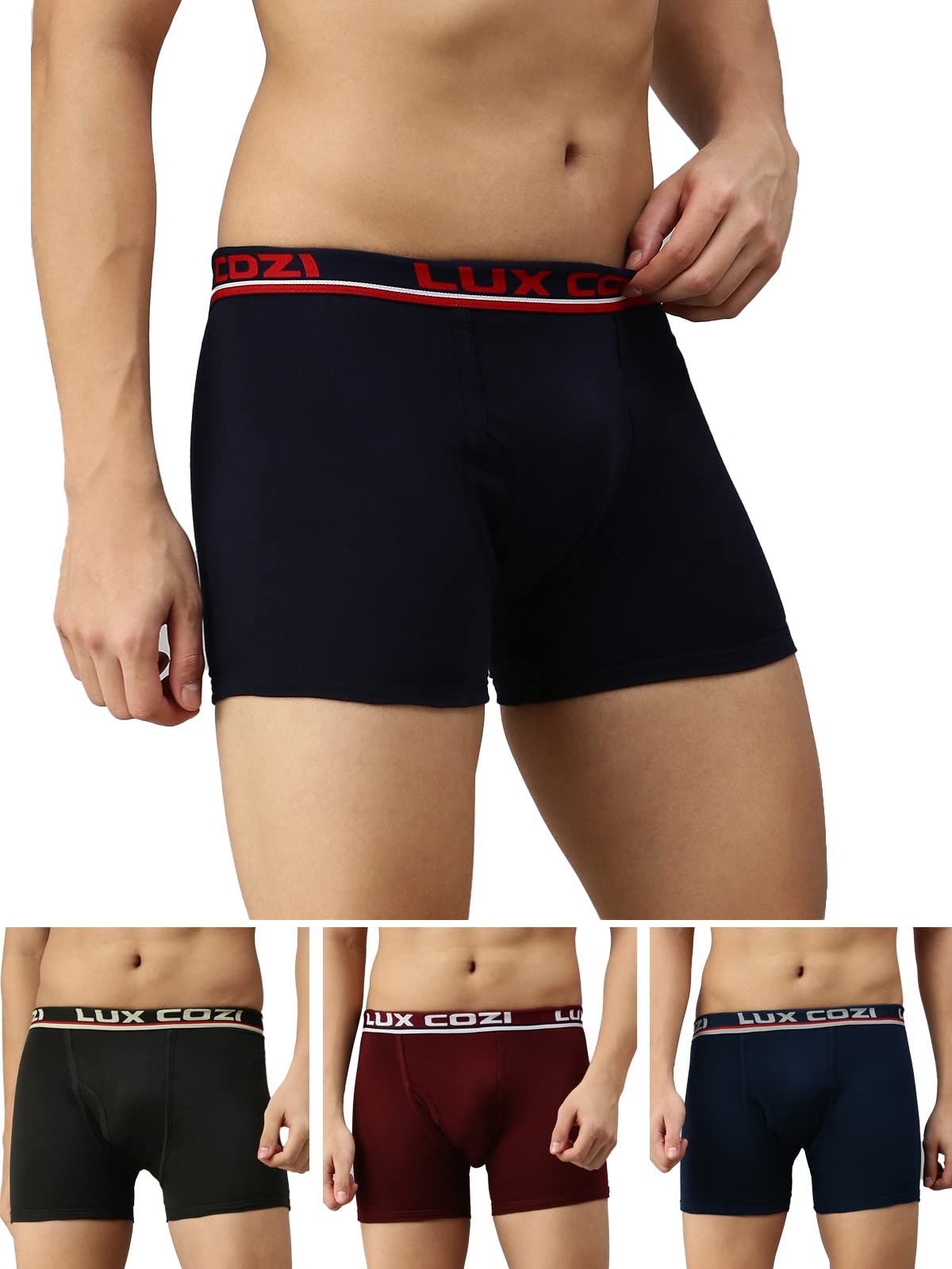 Lux Cozi Men's Cotton Mini Trunk (Pack of 4) (Color & Prints May Vary)