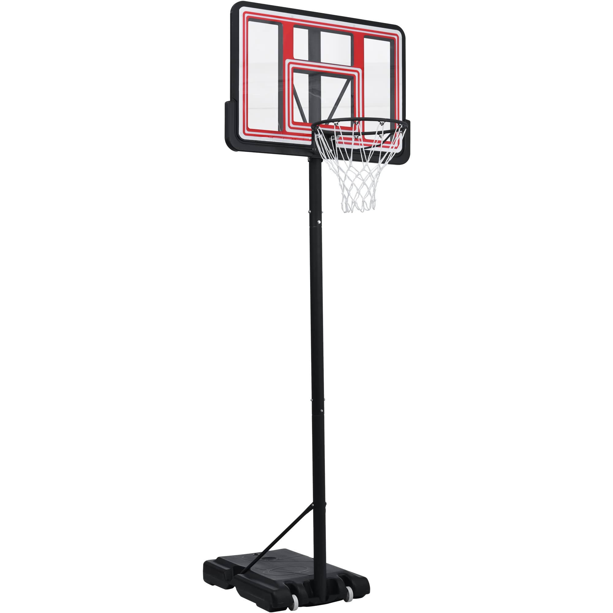 XDDIAS Portable Basketball Hoop 4.76-10ft Height Adjustable, 44in Shatterproof Backboard, with LED Basketball Hoop Lights Backboard Wheels and Fillable Base, Basketball System for Kids Youth Adults