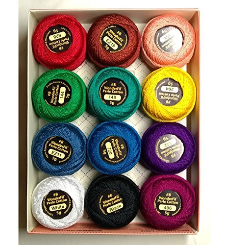 Wonderfil Eleganza #8 Perle Cotton Embroidery Thread Sampler Collection, Kaleidoscope