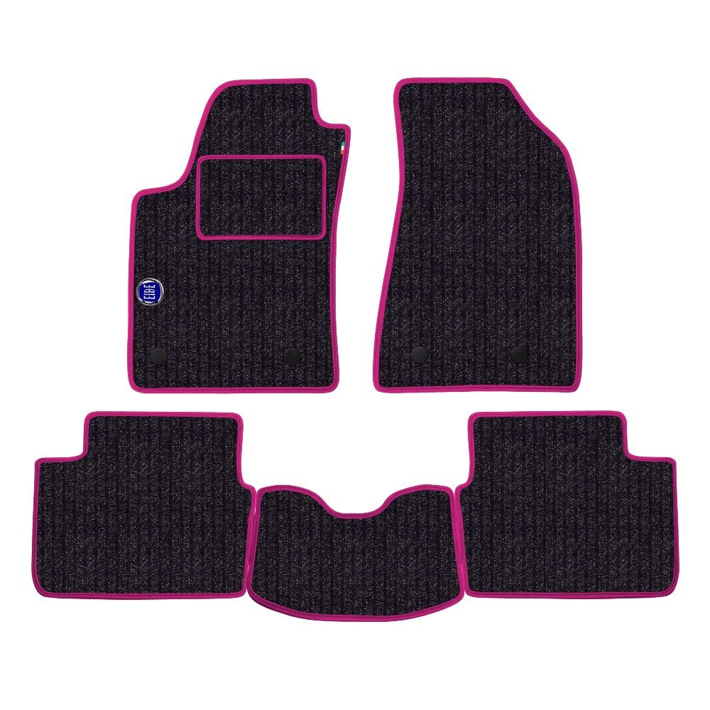 Car Mat Set for Seat Leon FR 2006 to 2013 Fibre Floor Anthracite with Logo Edges