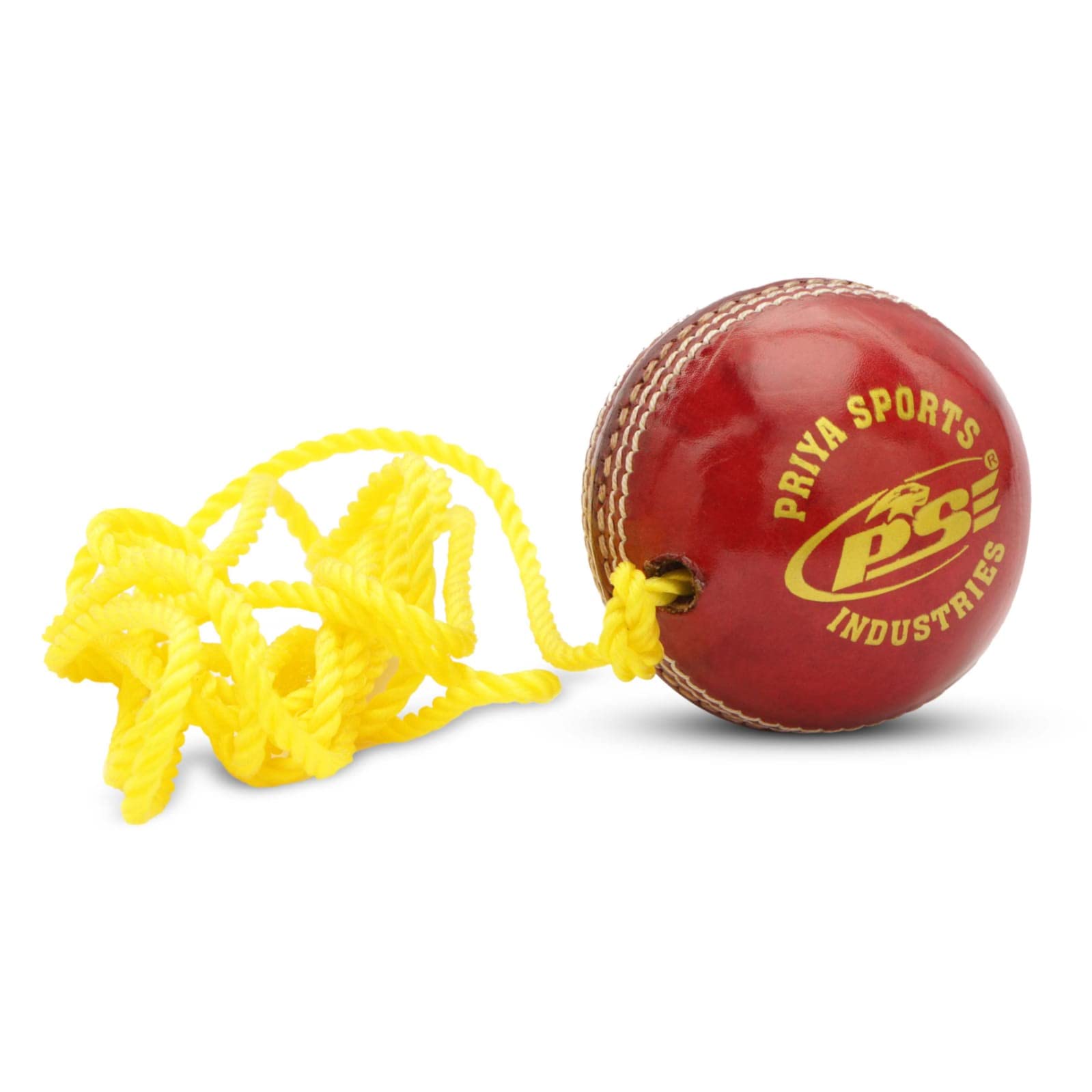 PSE Priya Sports Leather Match Practice Hanging Cricket Ball for Practice Match|Red Color |Pack of 4| (Red_Hanging_Cricket_Balls_1, 1)