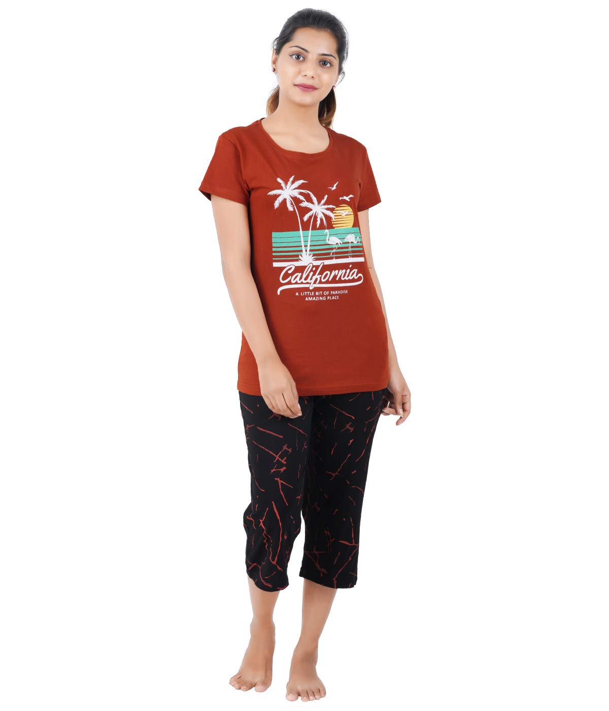 Buy That Trendz Women's Cotton Printed Night Suit