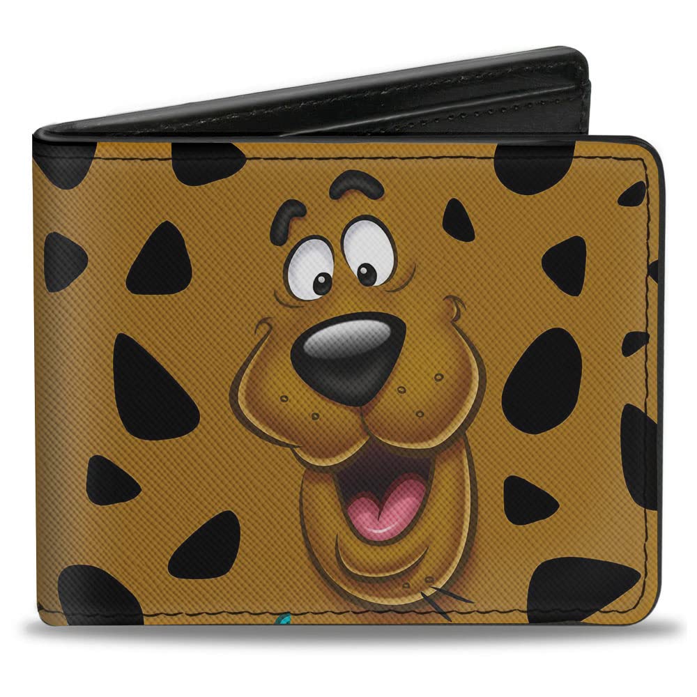 Buckle-DownUnisex's Wallet Scooby Doo Close-up Expression/Spots Brown/Black/Whit Bi-Fold