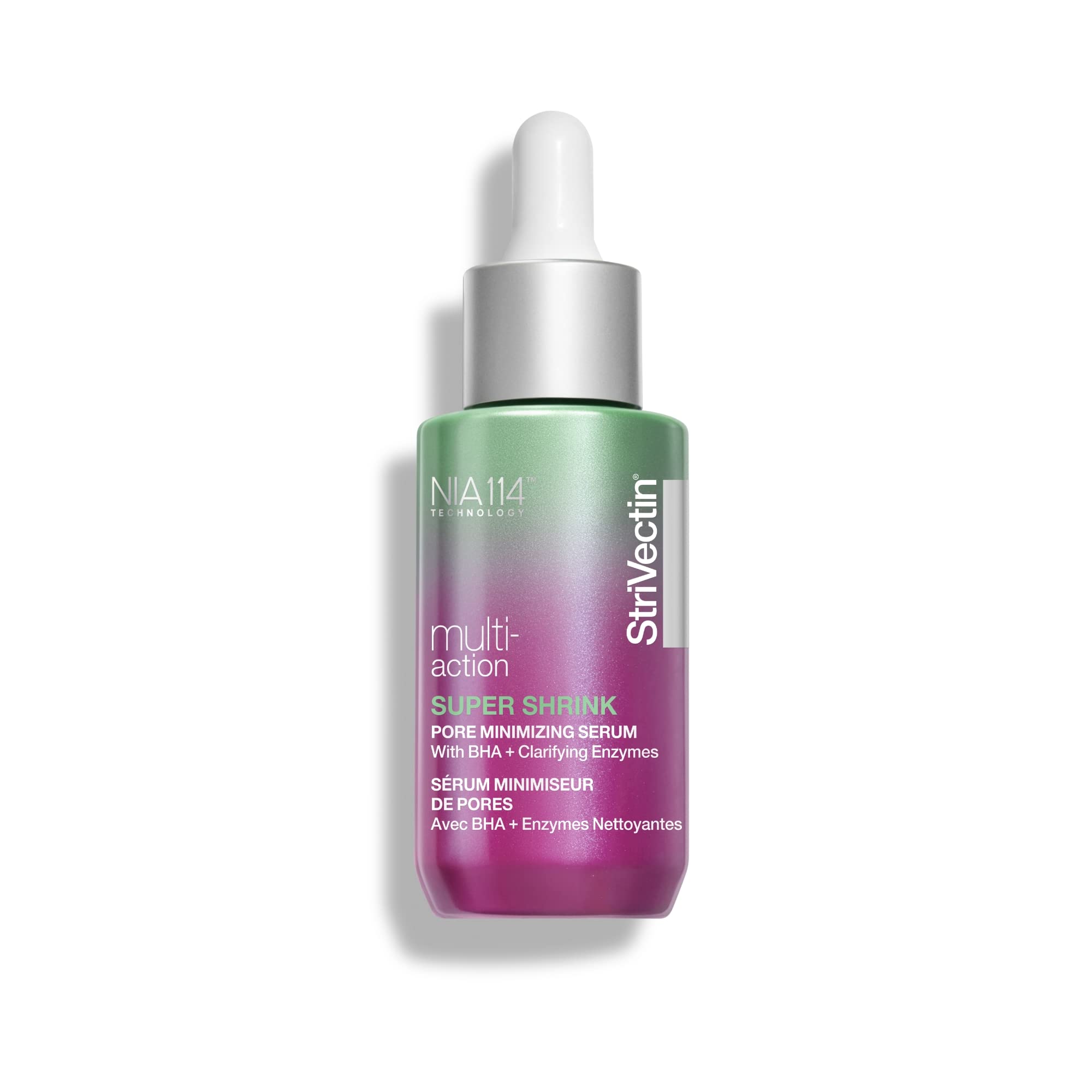 Multi-Action Super Shrink Pore Minimizing Serum for minimizing clogged pores and blackheads for tightening and brightening skin texture