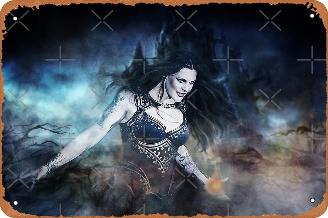 Yzixulet Floor Jansen Nightwish Poster Retro Metal Tin Vintage Sign 12 X 8 Inch Home Bar Man Cave Wall Decor, 8inch*12inch