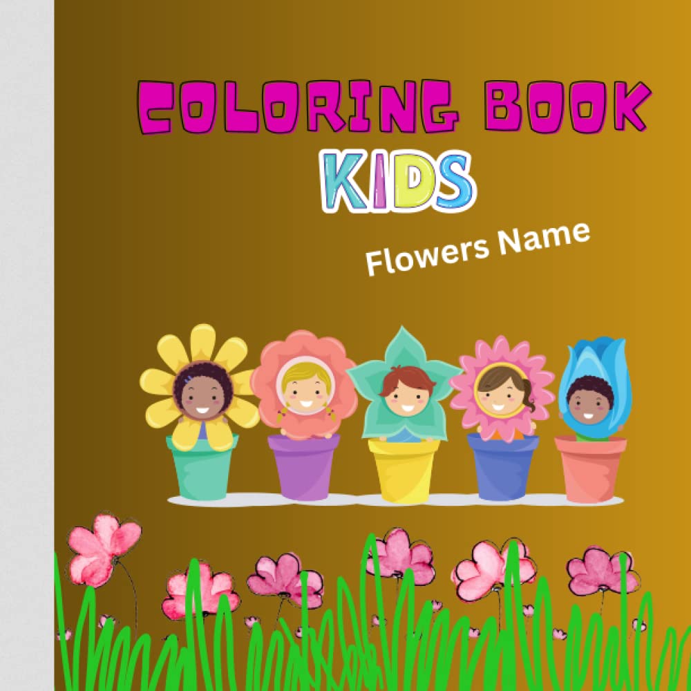 coloring book for kids: Flowers Name (SKG Coloring Books for Kids)