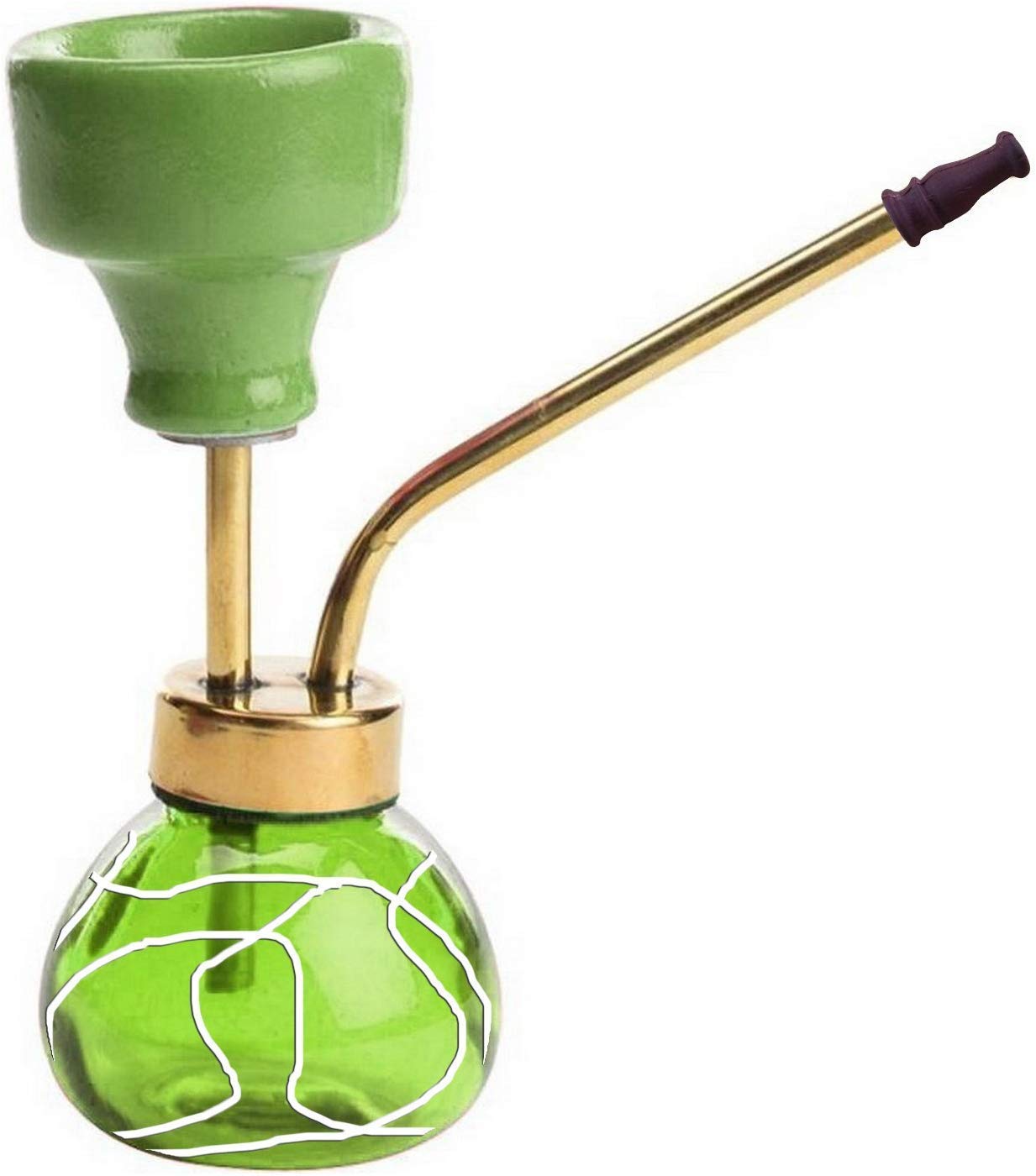 Webbee Craft Glass Hookah 6 inch Flavour Hookah (6.5 cm x 6.5 cm x 15 cm,) (Green)