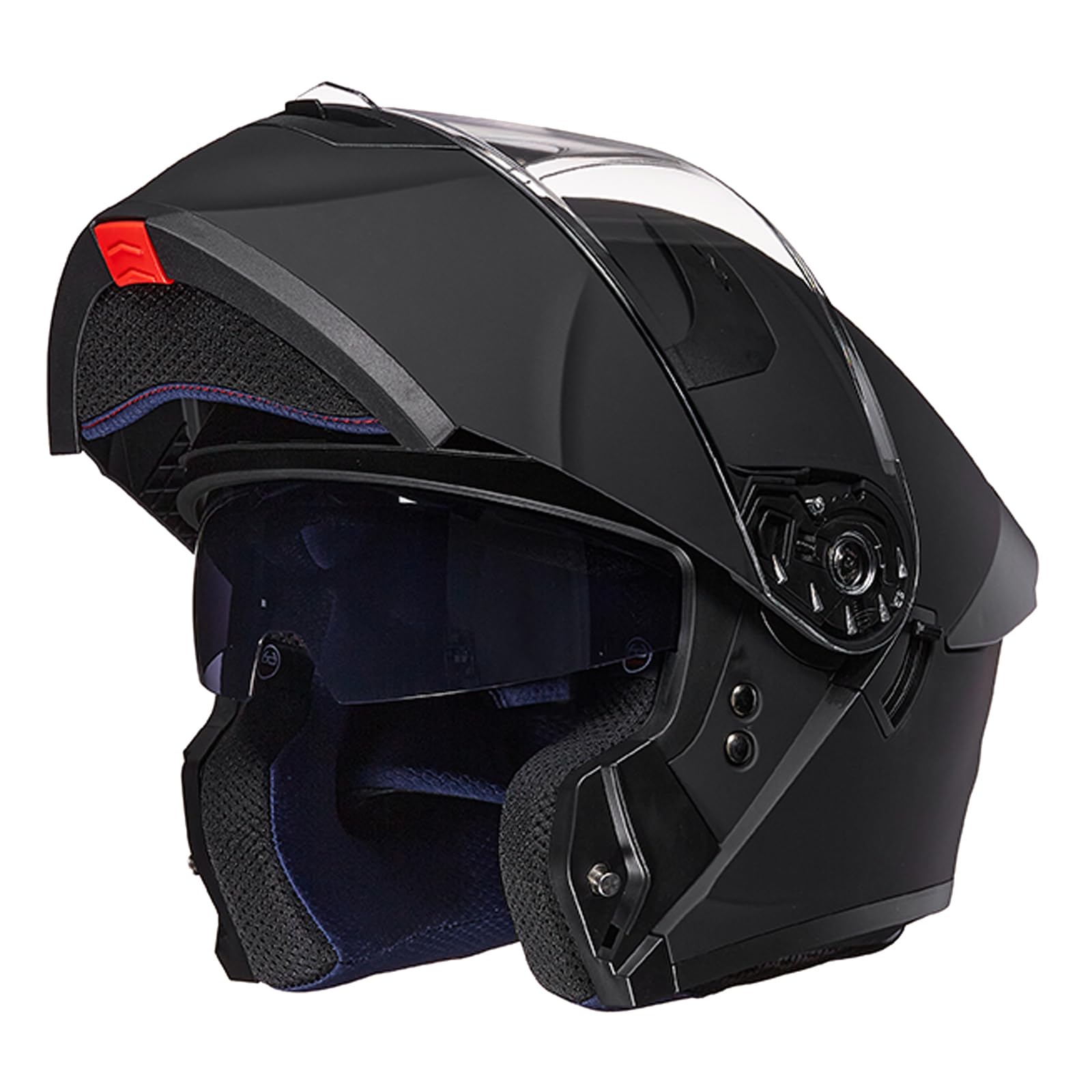 ILM Adult Motorcycle Helmet Dual Visor Flip up Modular Full Face Helmet DOT Model WS206(Matte Black,Medium)