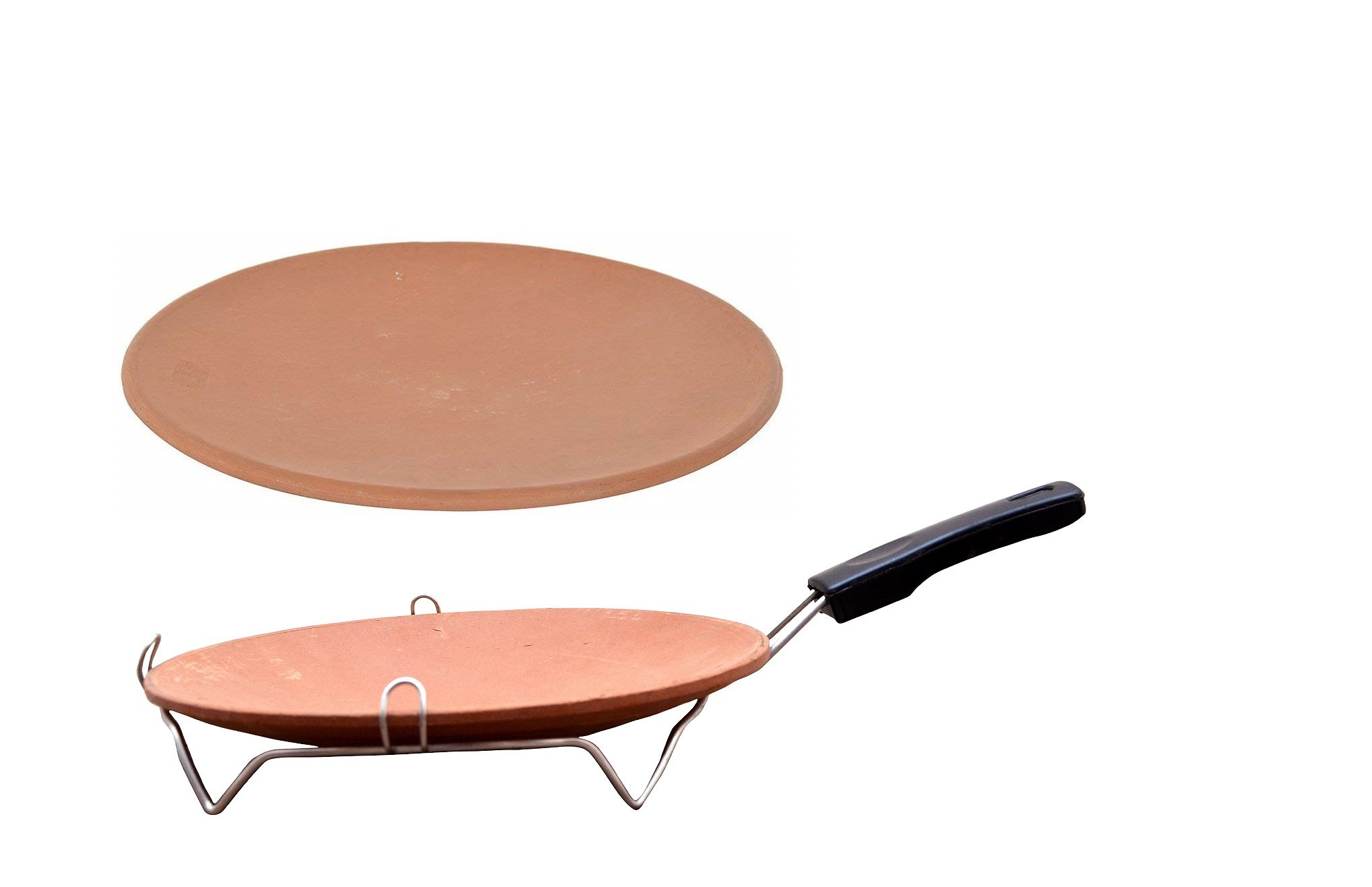 SHRIYAM CRAFTDesi Tawa with Stand (Terracotta) with Free Tawa Without Stand