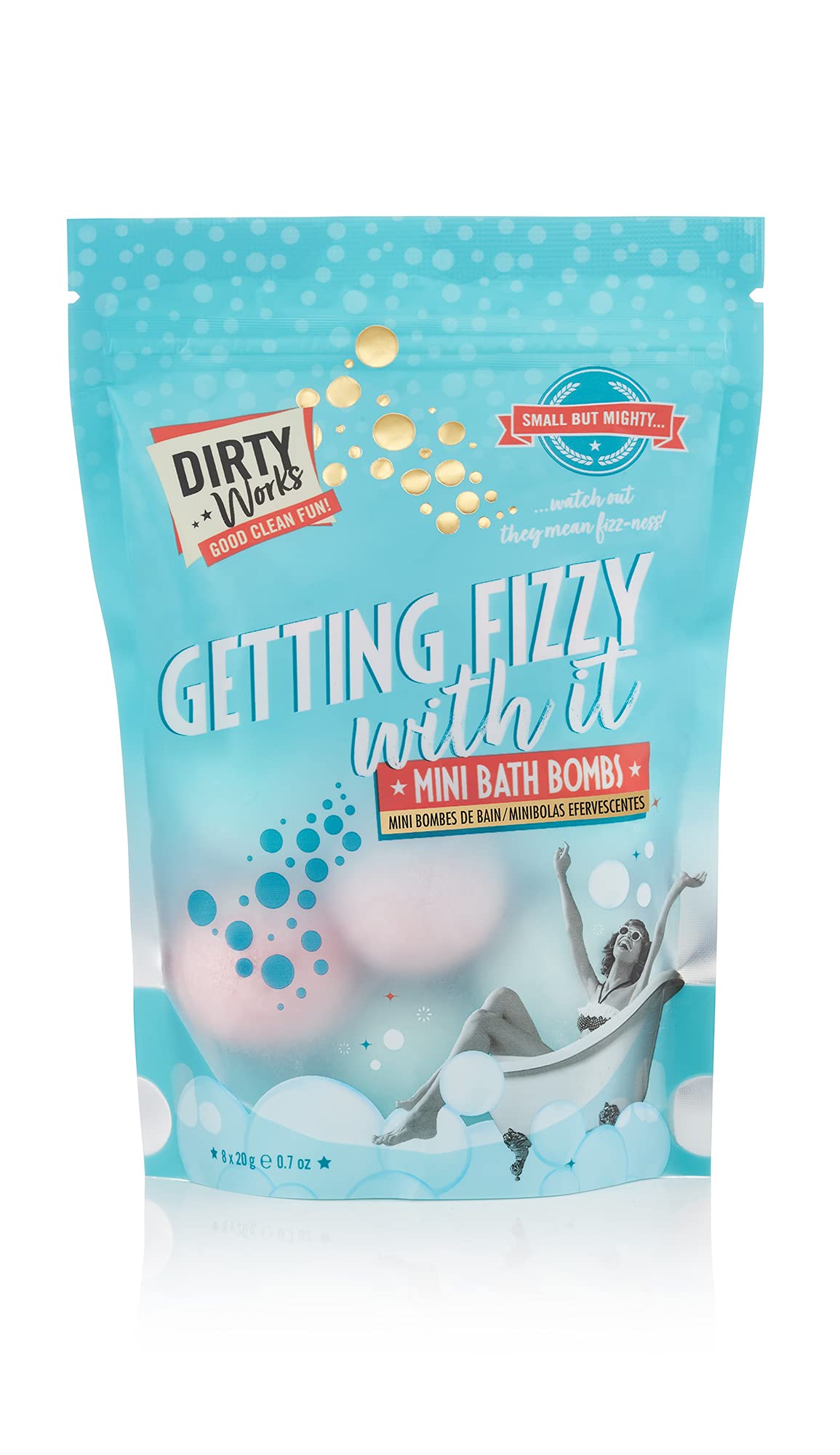 Dirty Works Getting Fizzy With It Mini Bath Bombs, 8 x 20g Vegan Bath Fizzers, 160g