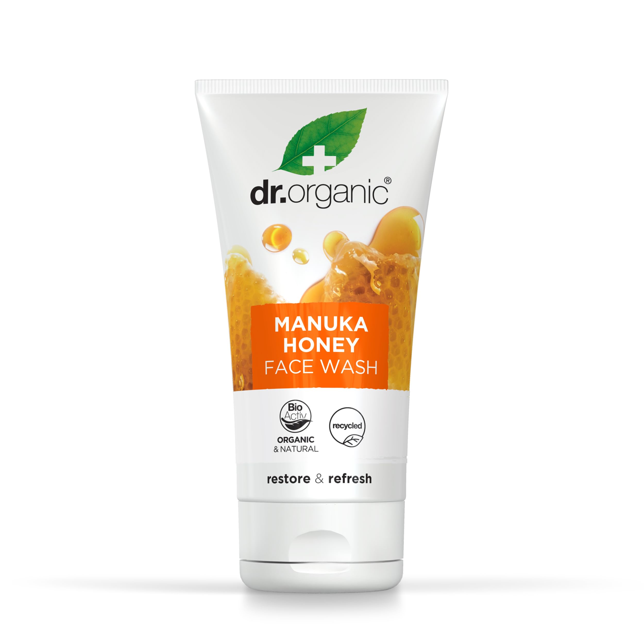 DR ORGANICManuka Honey Face Wash, Cleansing, Dry Skin, Mens, Womens, Natural, Vegetarian, Cruelty-Free, Paraben & SLS-Free, Recycled & Recyclable, Organic, 150ml, Packaging may vary