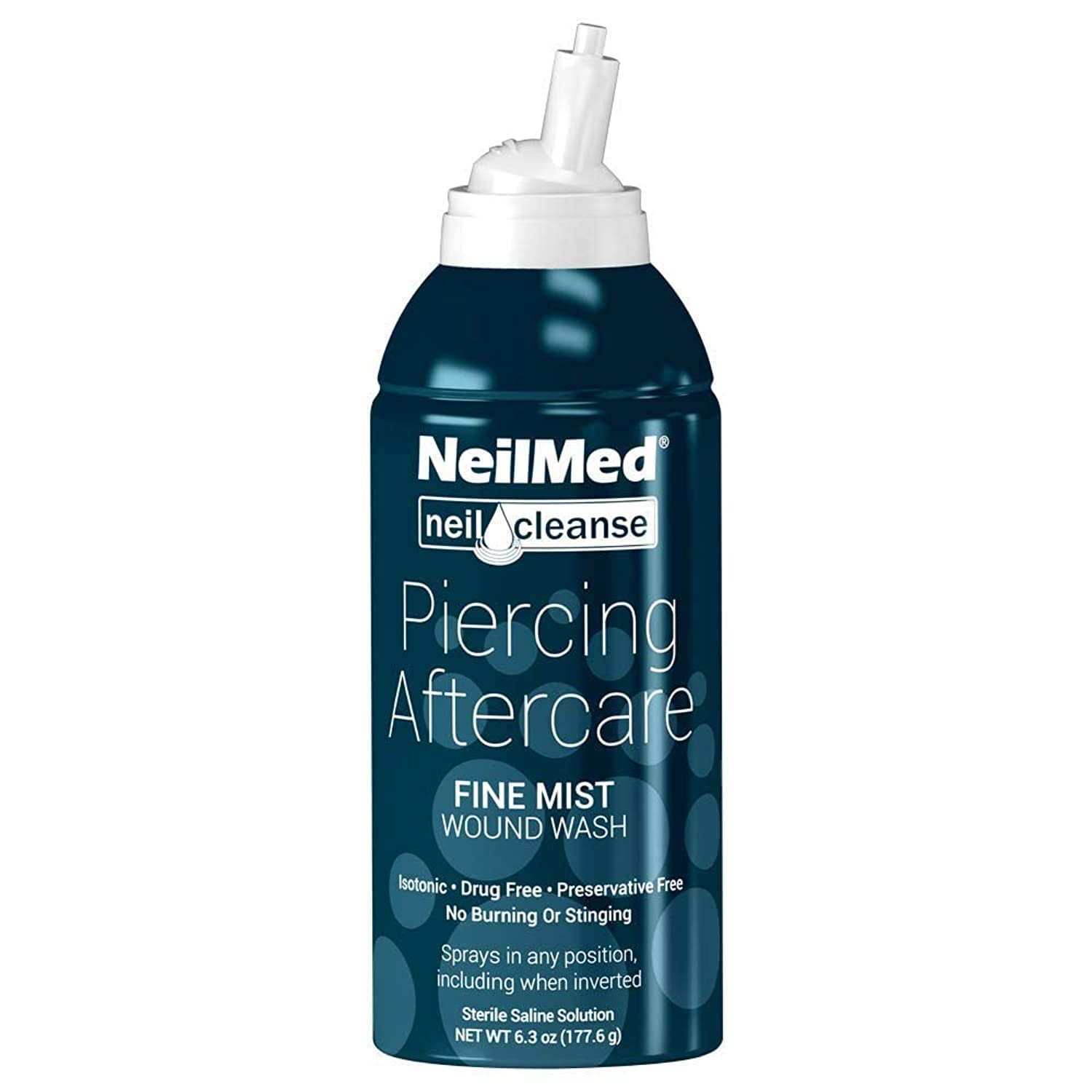 NeilMed NeilCleanse Piercing Aftercare, Fine Mist, 6.3 Fluid Ounce