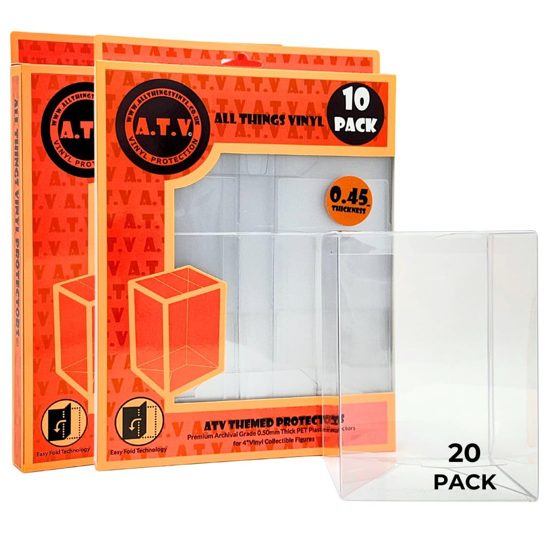 ATV Store Premium Pop Protectors 0.45mm Vinyl Display Box Cases 4" Pack of 20