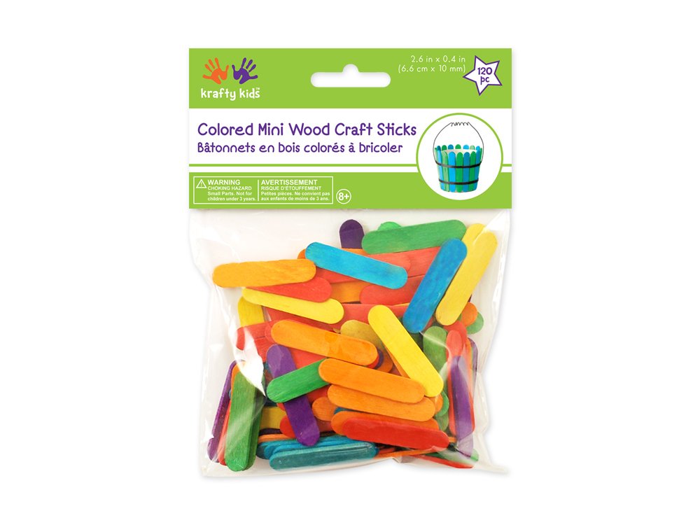 Multicraft Imports Mini Craft Sticks-Colored 2.6" 120/Pkg