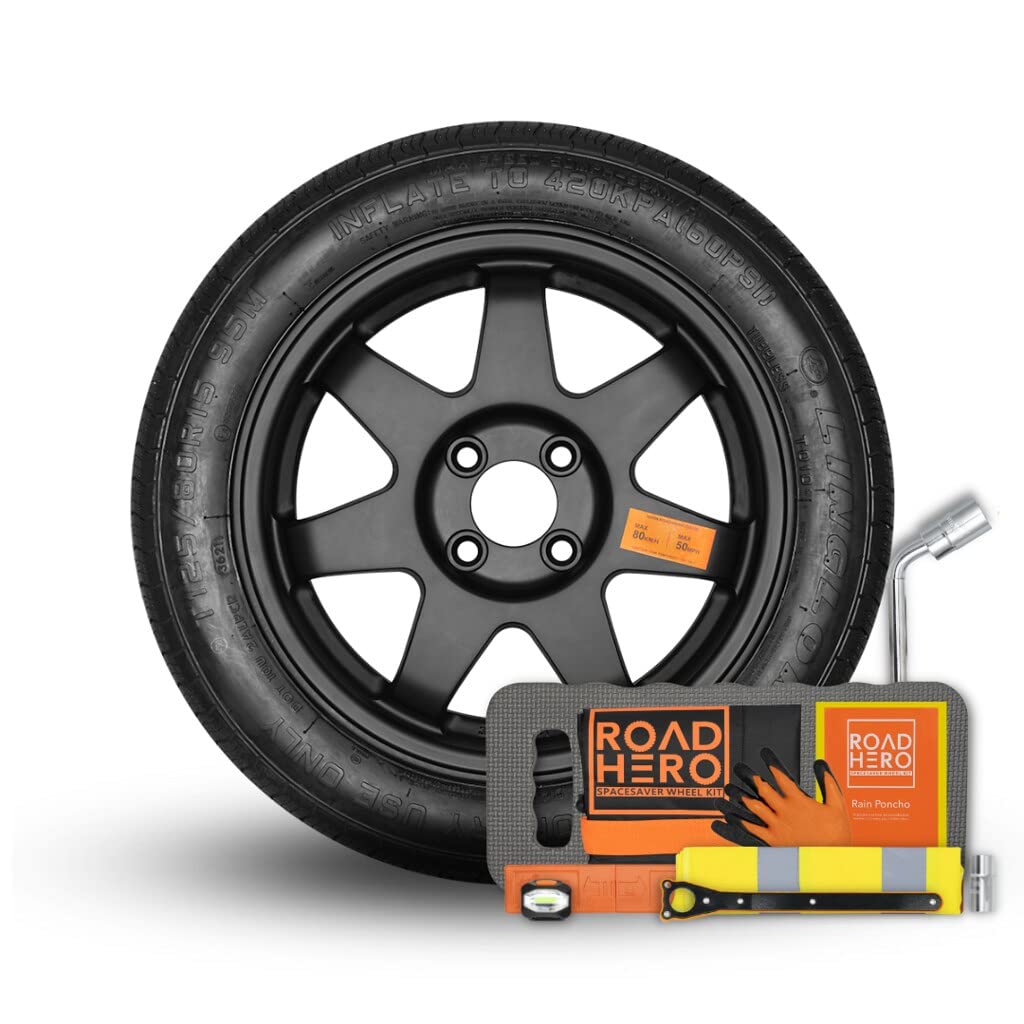 Road Hero Space Saver Spare Wheel suitable for Honda Civic Ferio (1991 to 1995) Full Breakdown Safety Kit