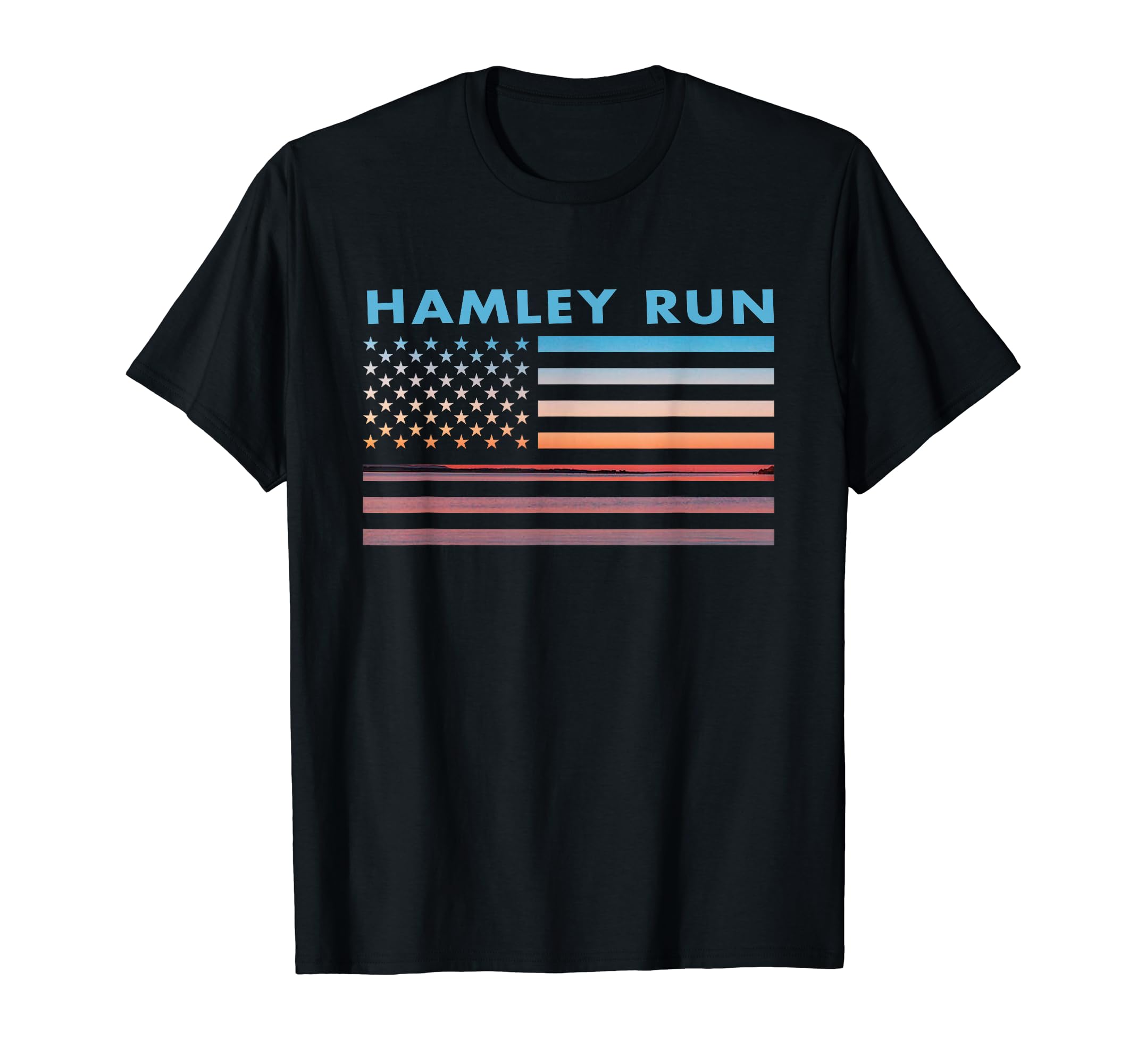 Vintage Sunset American Flag Hamley Run, Ohio T-Shirt